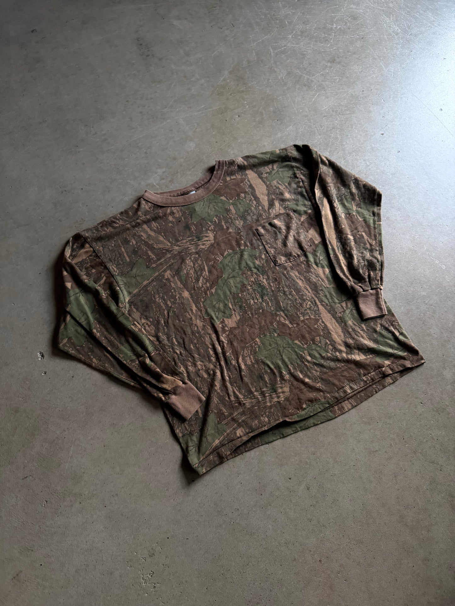 VTG Camo Ace Sportwear LS Tee Sz L
