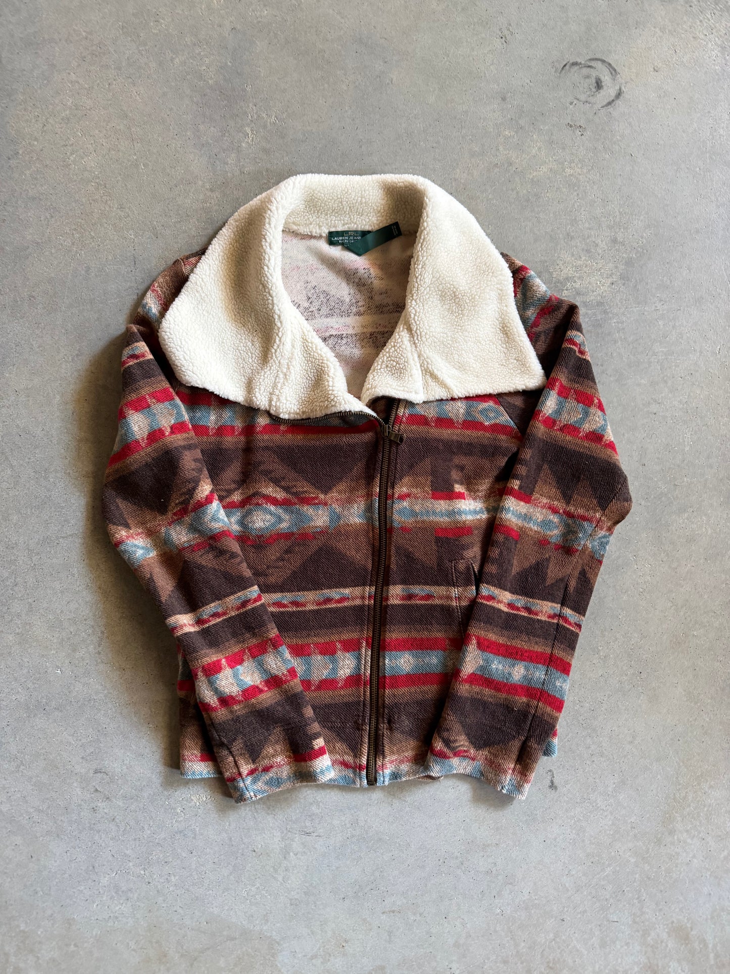 VTG Lauren Ralph Lauren Southwestern Native Zip Jacket Sz Women's L