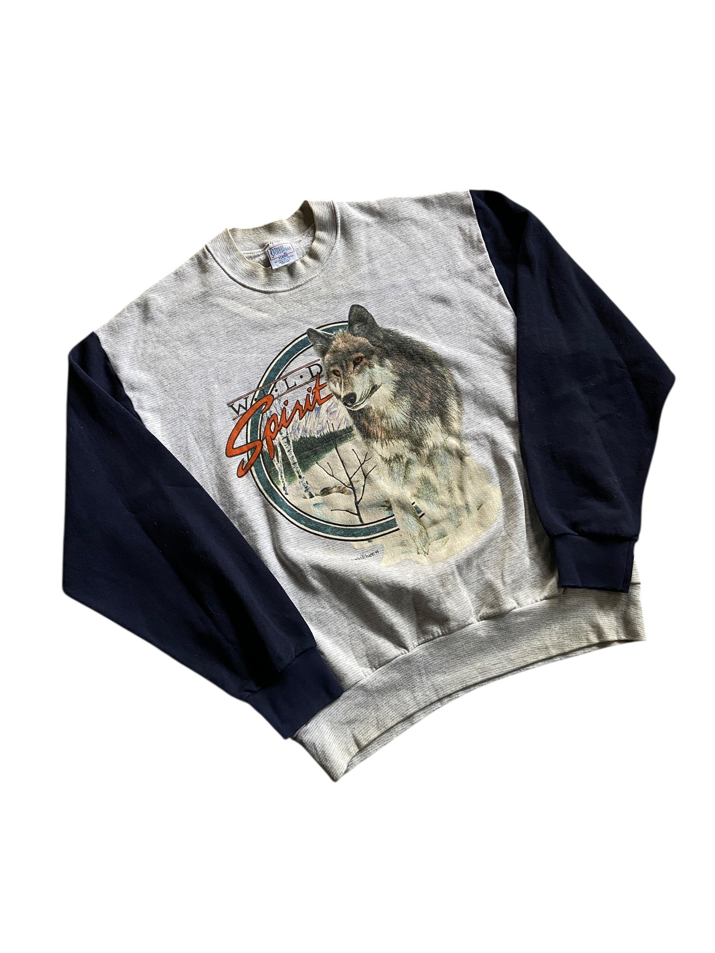 VTG Wolf Wild Spirit Sweatshirt Sz L/XL