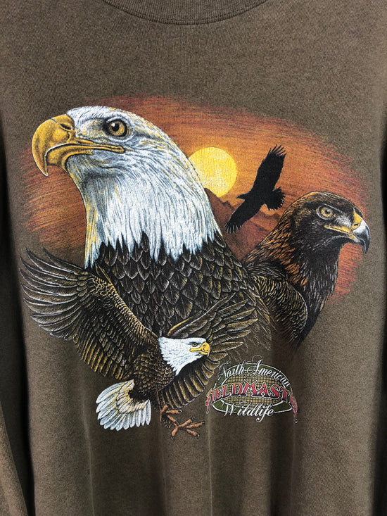 VTG North American Wildlife Eagle Crewneck Sz L