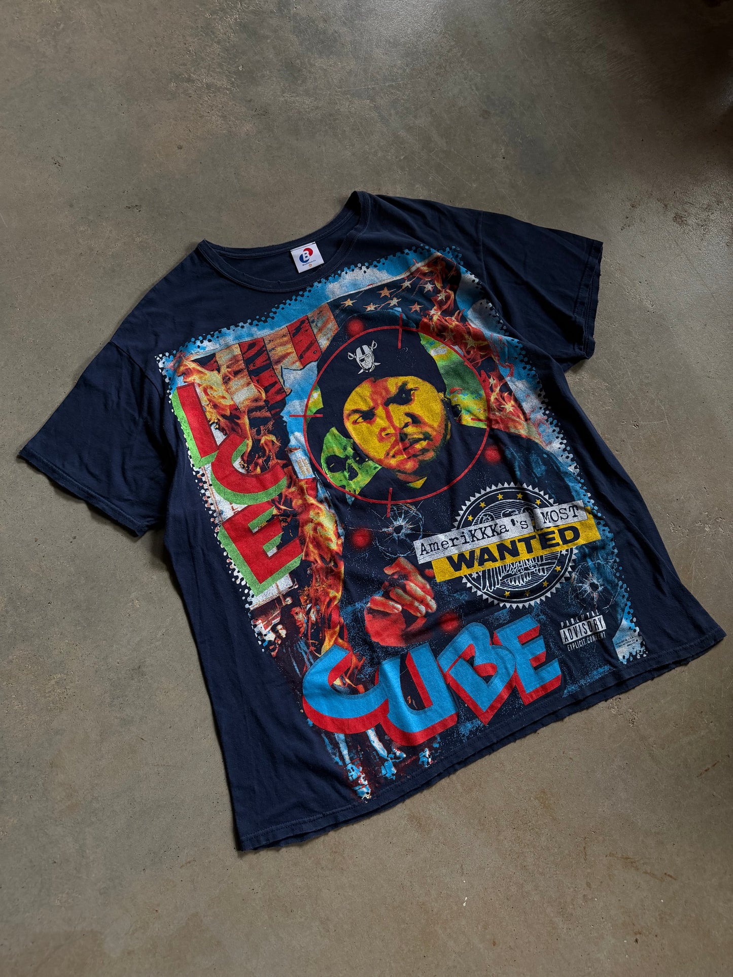 Backstock Co. Navy Ice Cube AmeriKKKa's Most Wanted Orig. Fan art shirt