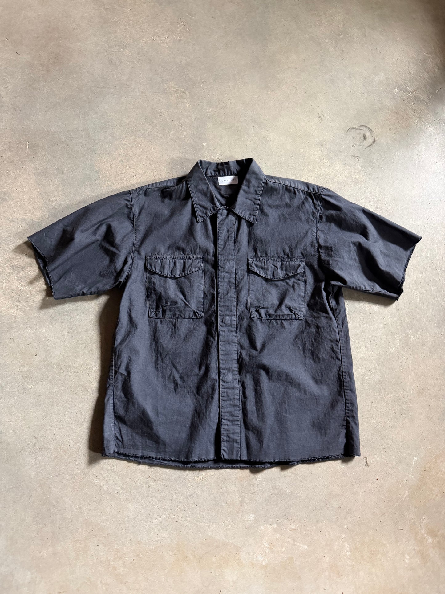 John Elliott Gray Button Up Shirt Sz M/L