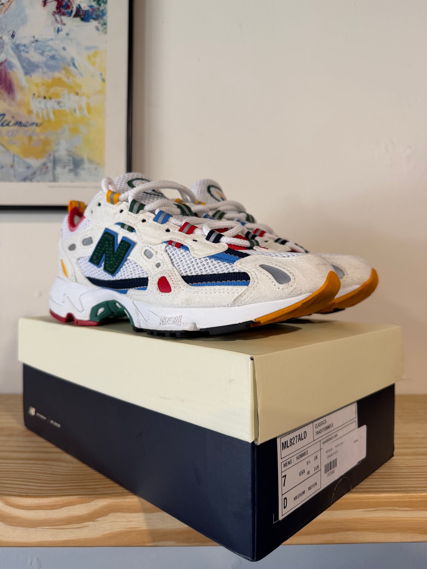 Preowned New Balance 827 Abzorb Aime Leon Dore White Multi Sz 7M/8.5W