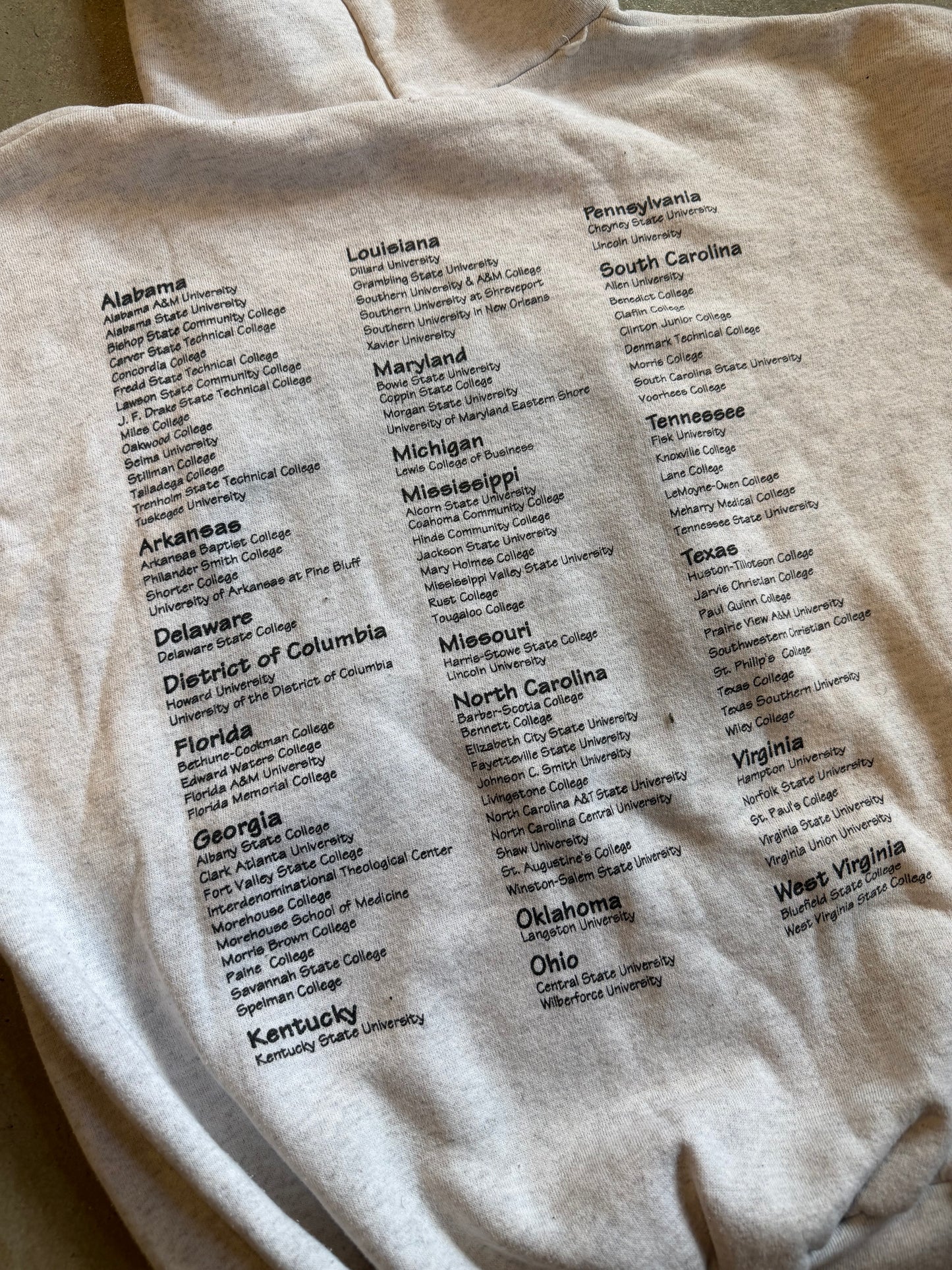 VTG University Of African American HBCU Hoodie Sz XL