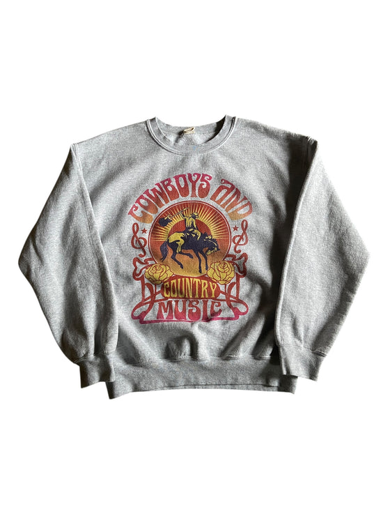VTG Cowboys & Country Music Sweatshirt Sz M/L