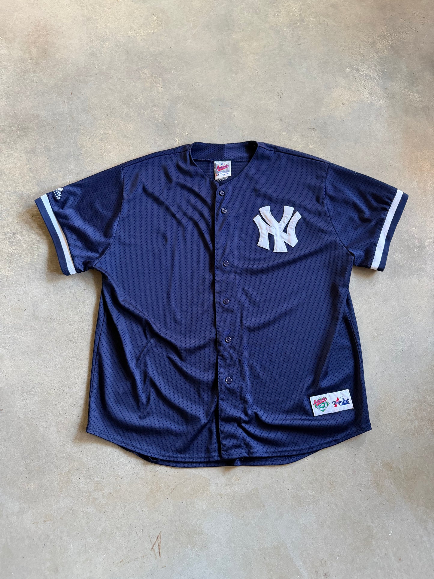 VTG New York Yankees Majestic Diamond Collection Baseball Jersey Sz 2XL