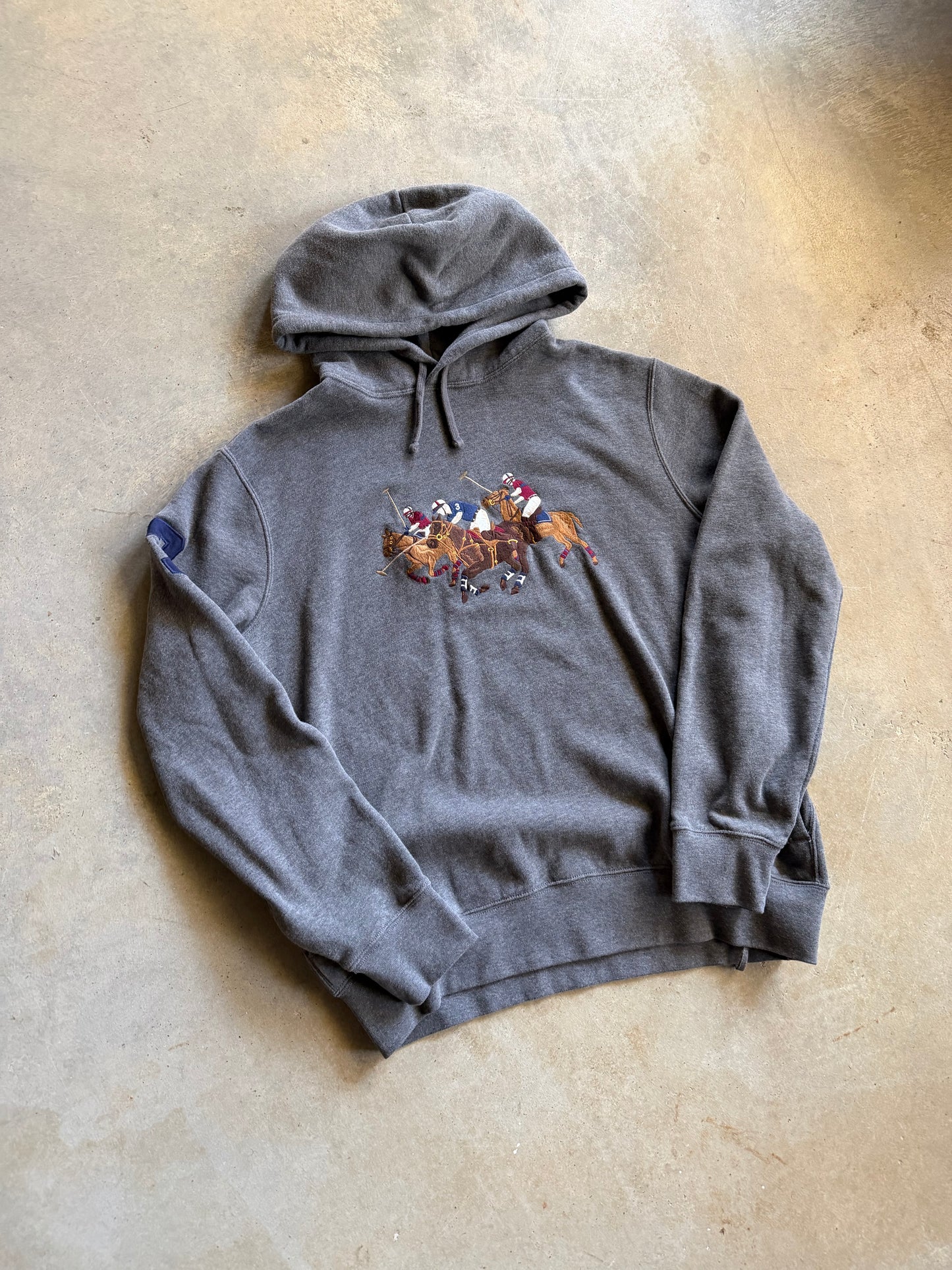 Polo Ralph Lauren Horses Gray Hoodie Sz L