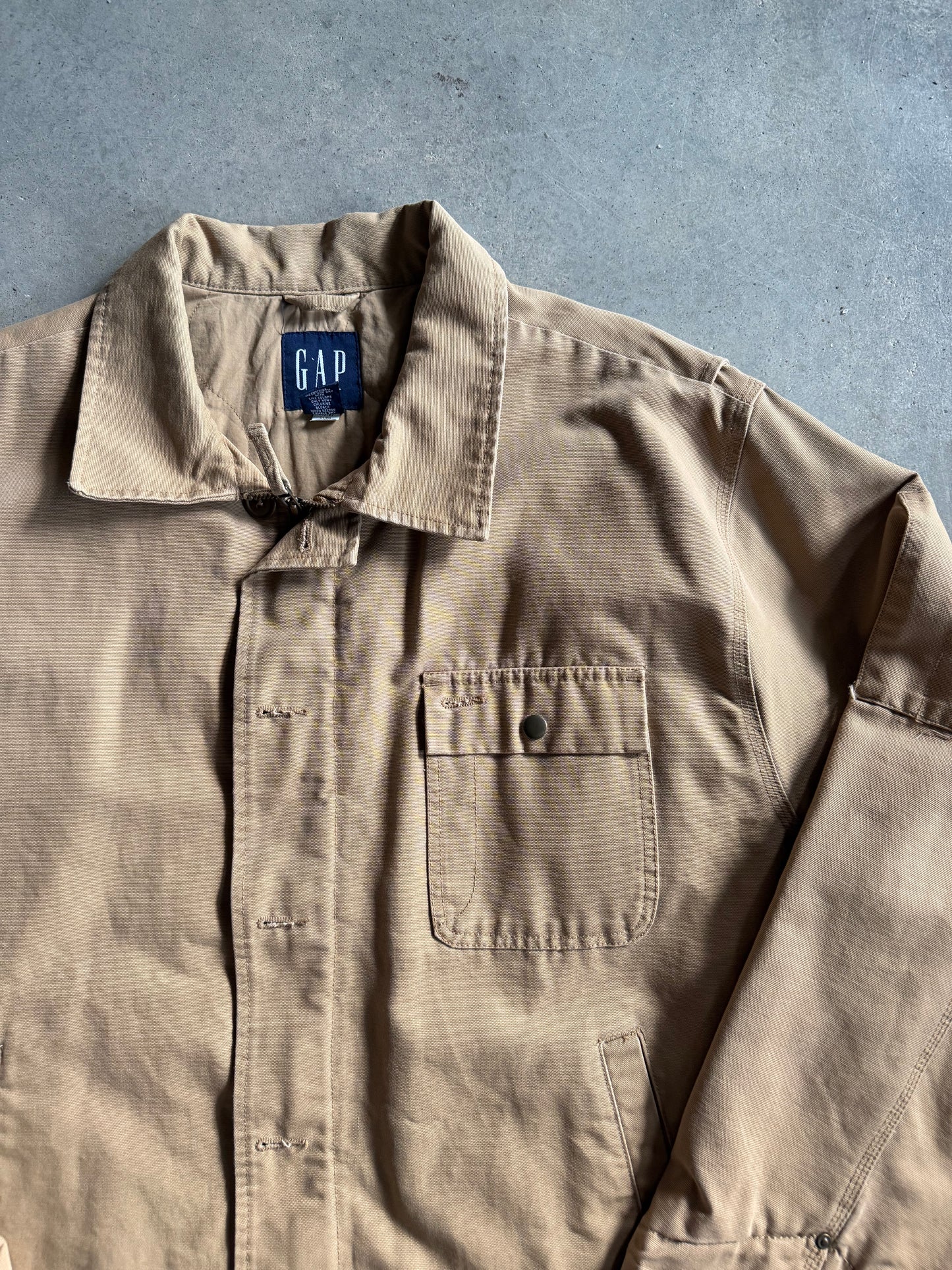VTG GAP Tan Canvas Jacket Sz 2XL