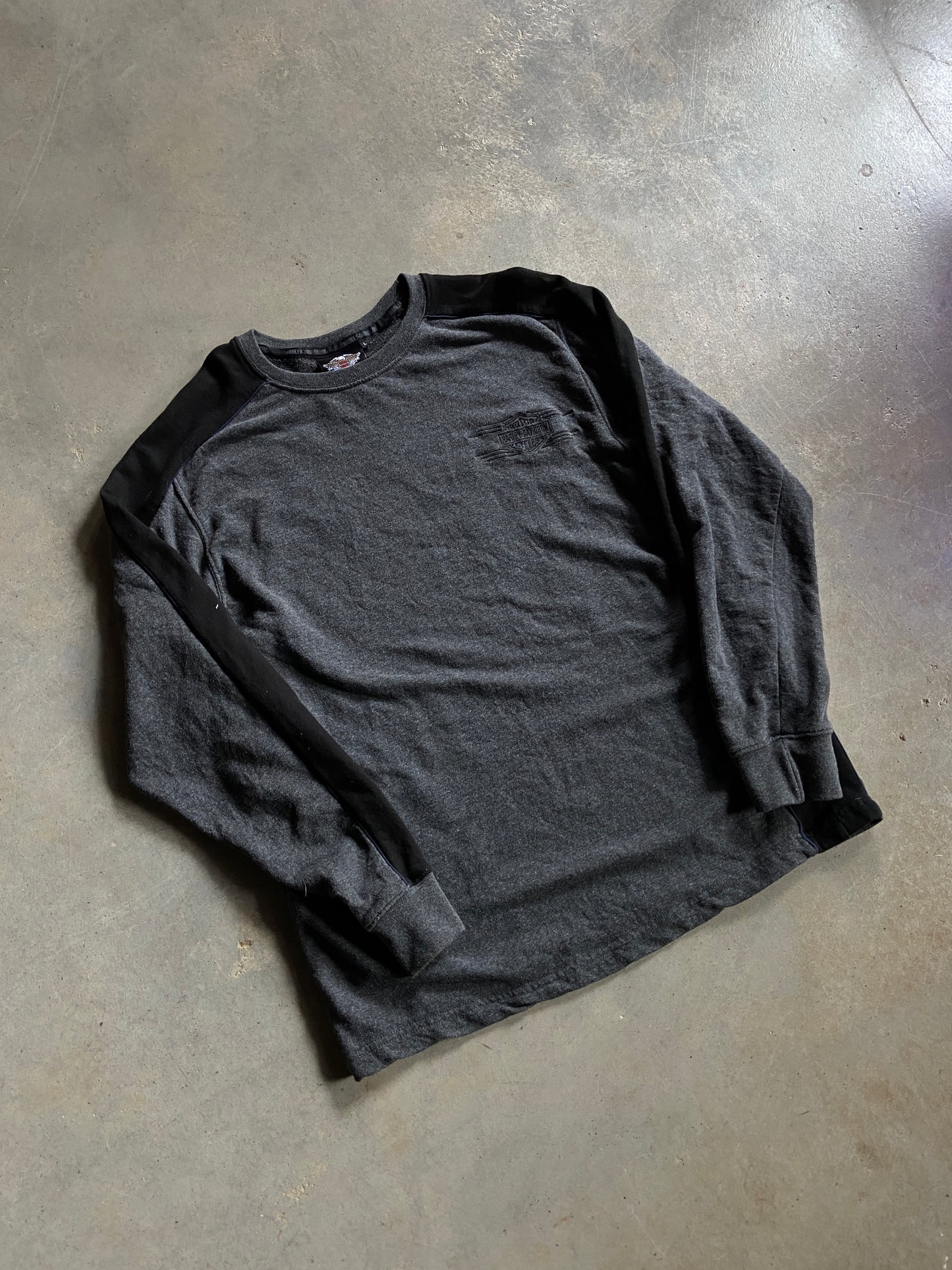 Harley Davidson Gray/Black Sweatshirt Sz L