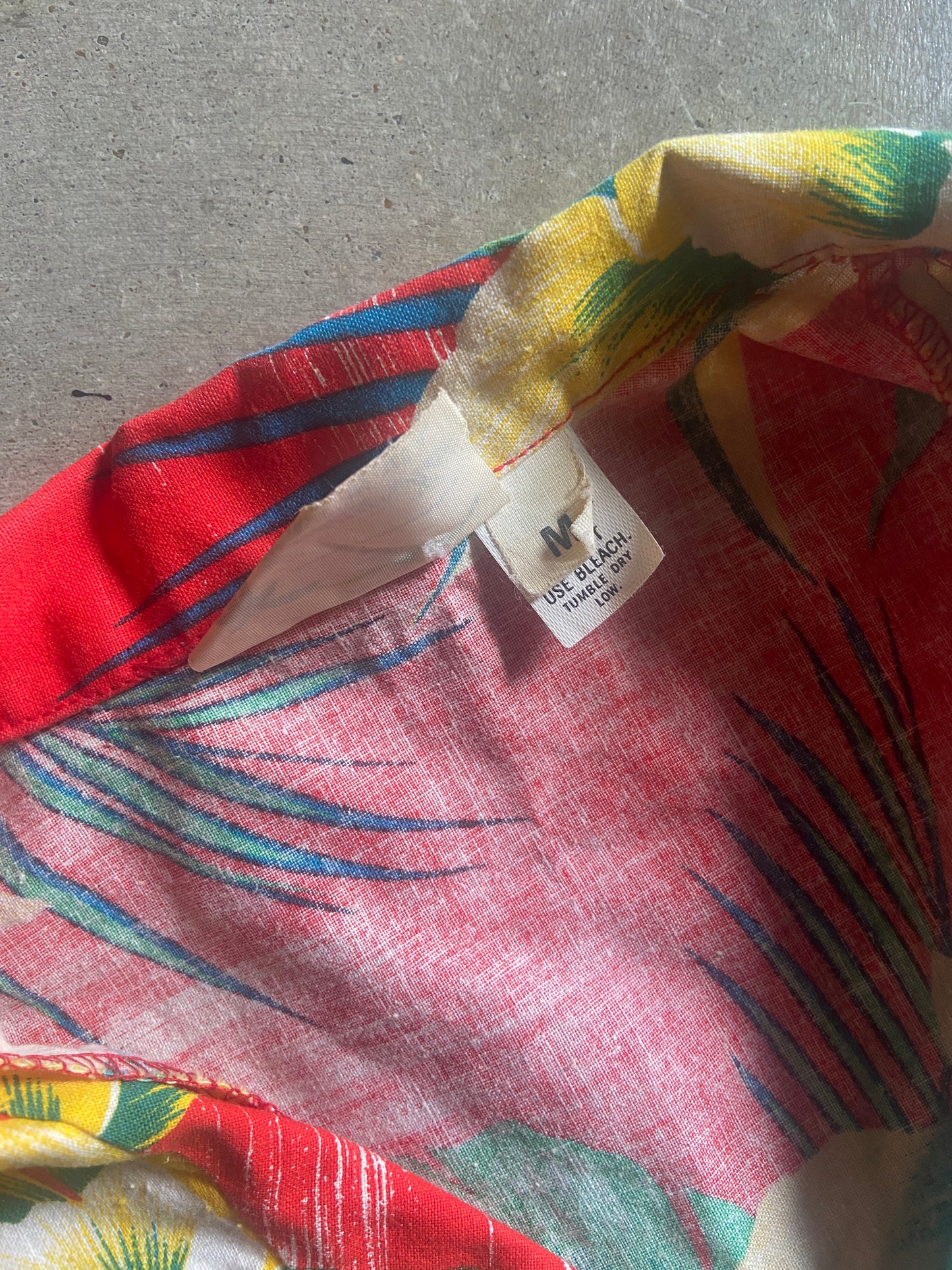 VTG Hawaii Kai Red Floral Shirt Sz M