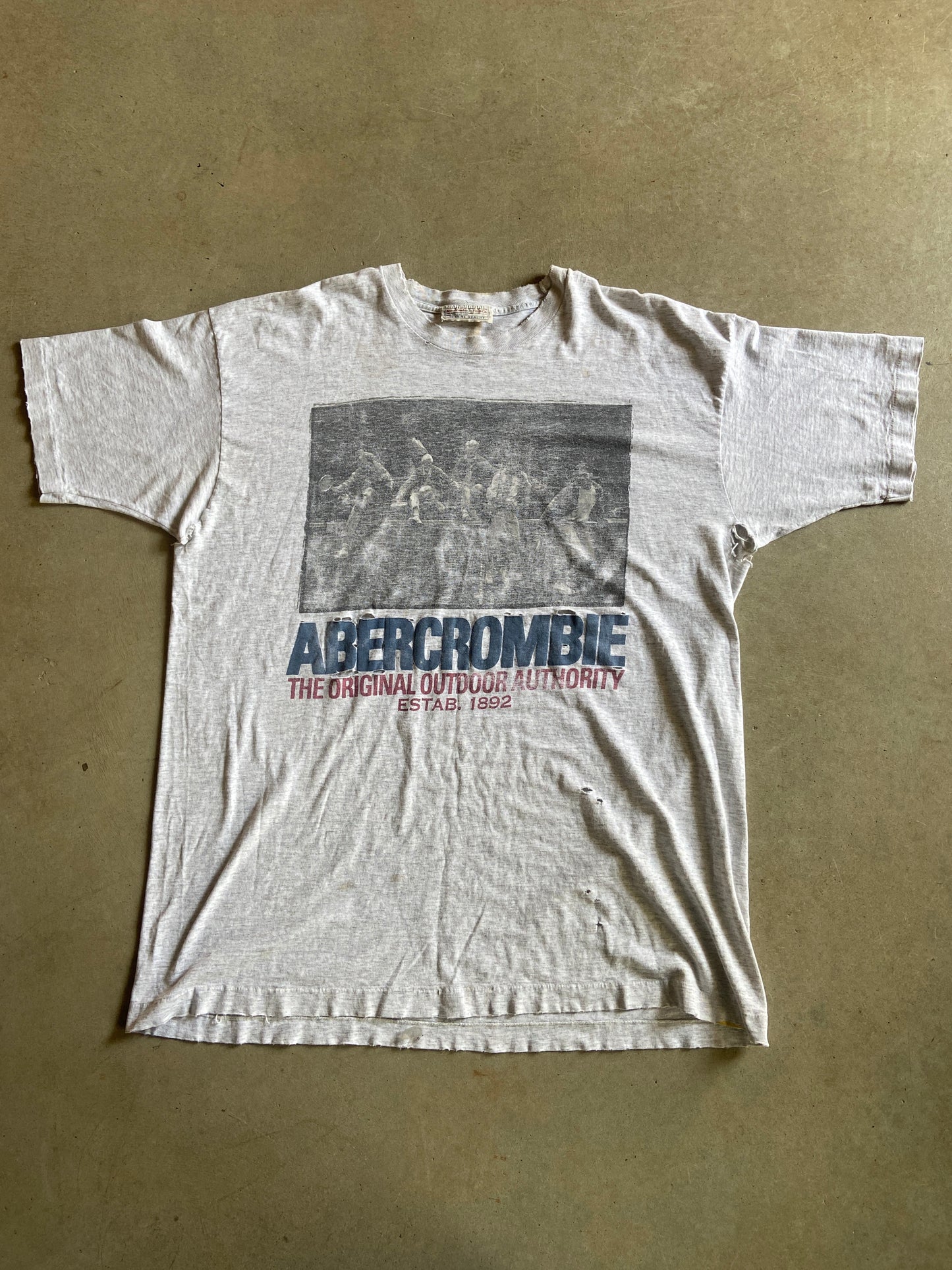 VTG Abercrombie Thrashed Outdoor Authority Tee Sz 2XL