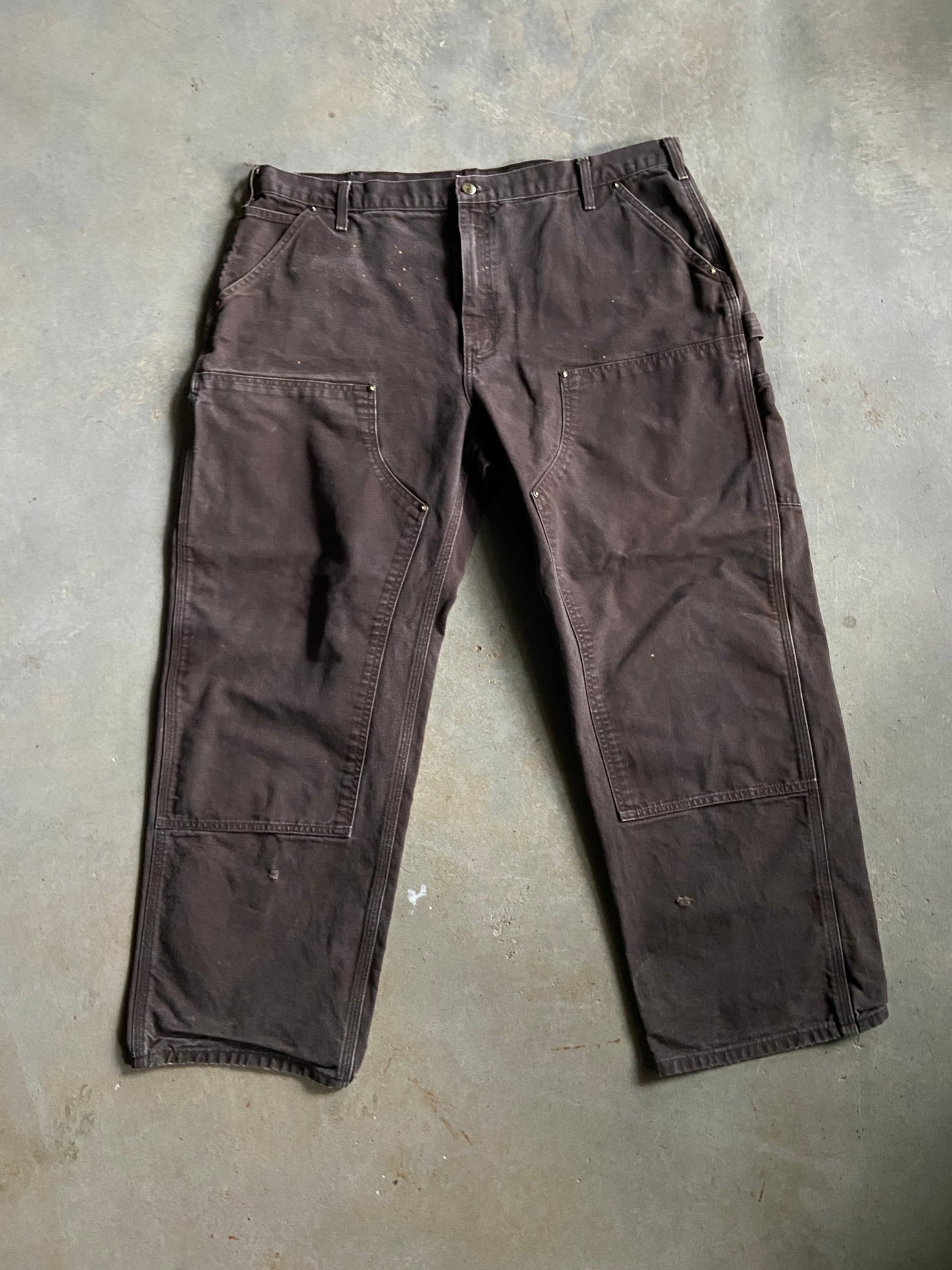 Distressed Carhartt Brown Double Knee Jeans Sz 42x30