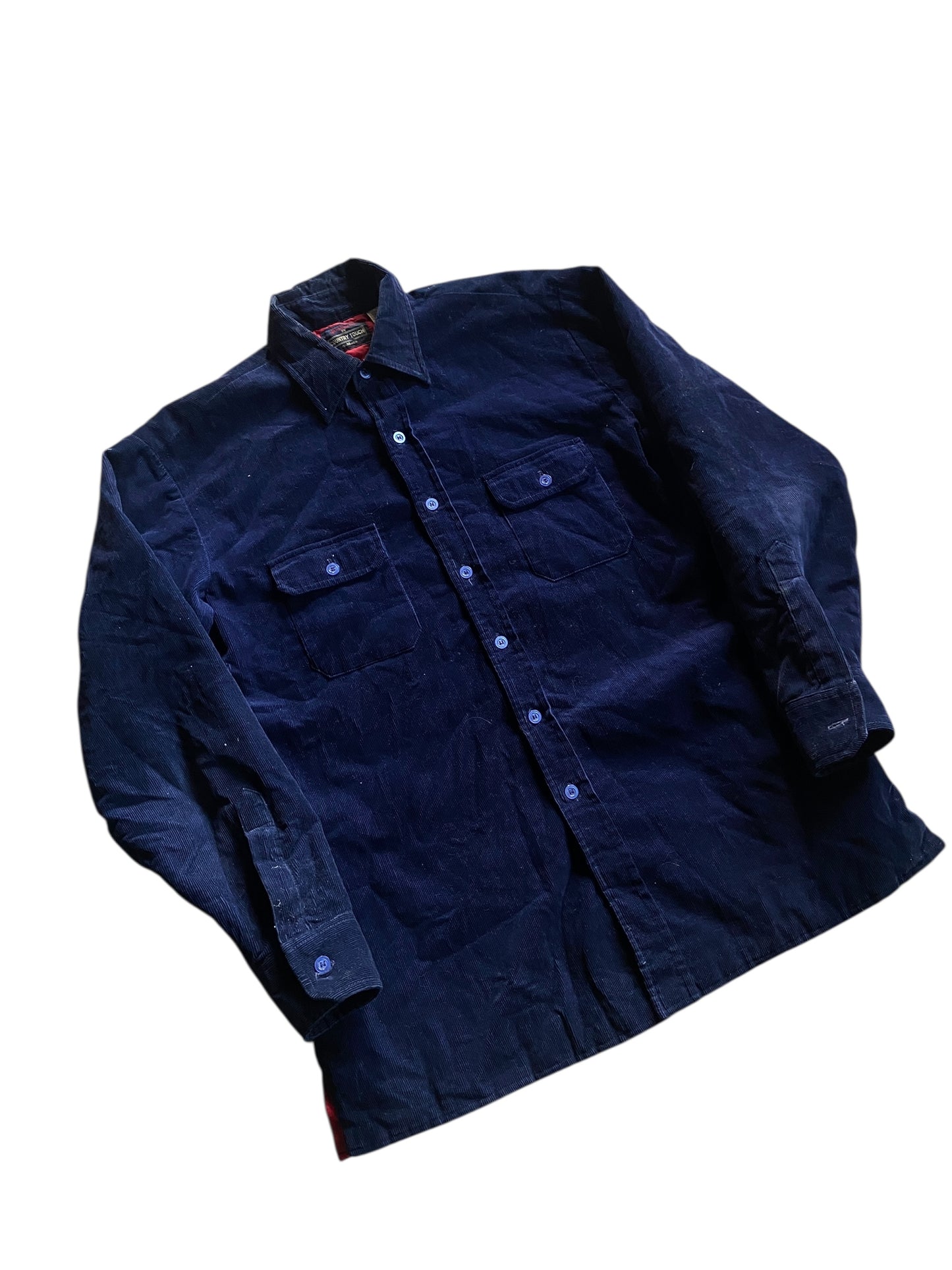 VTG Sportswear Country Touch Blue Flannel Button Up Shirt Sz M/L