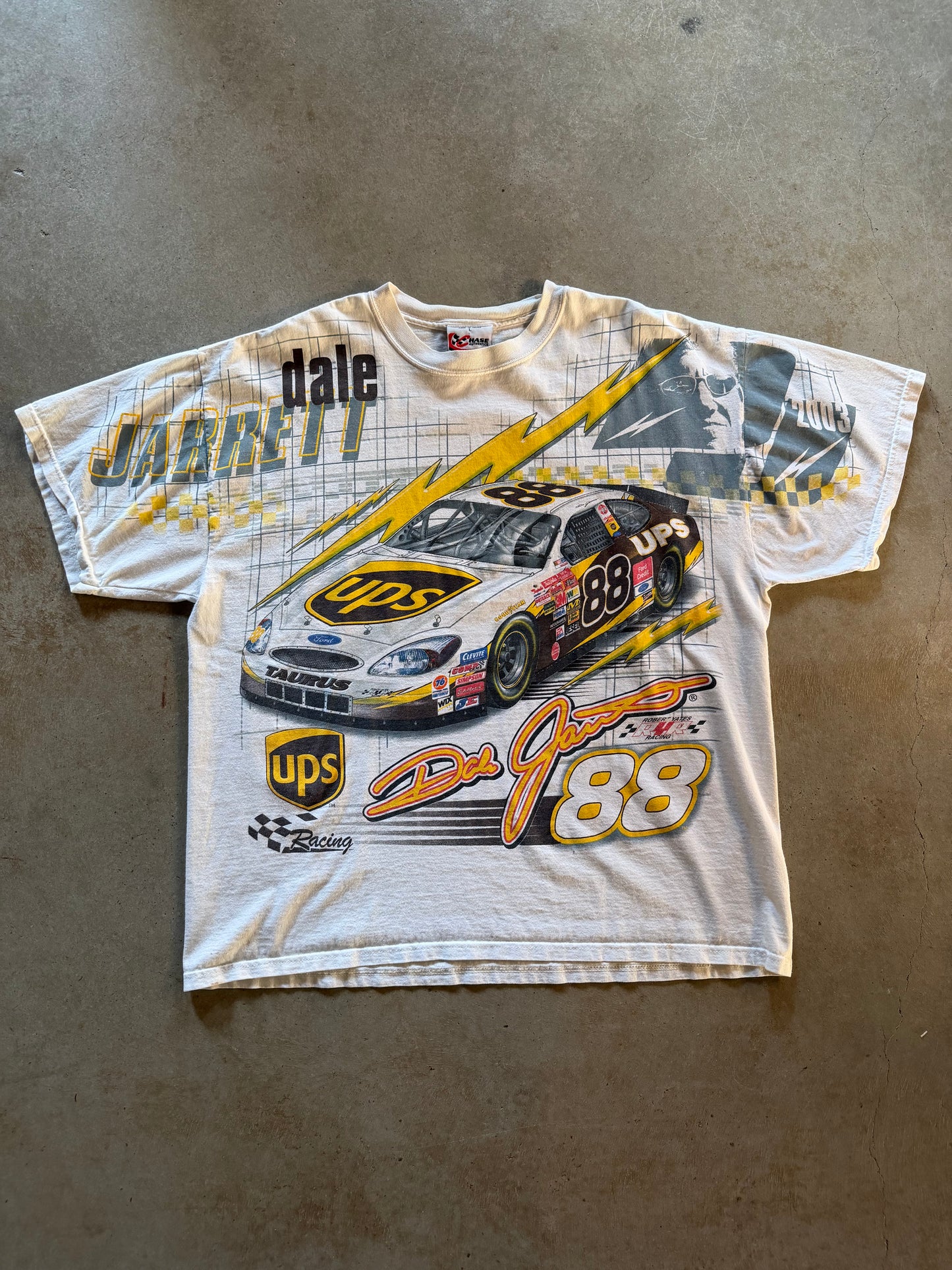 VTG Dale Jarrett All Over Print Nascar Tee Sz L/XL