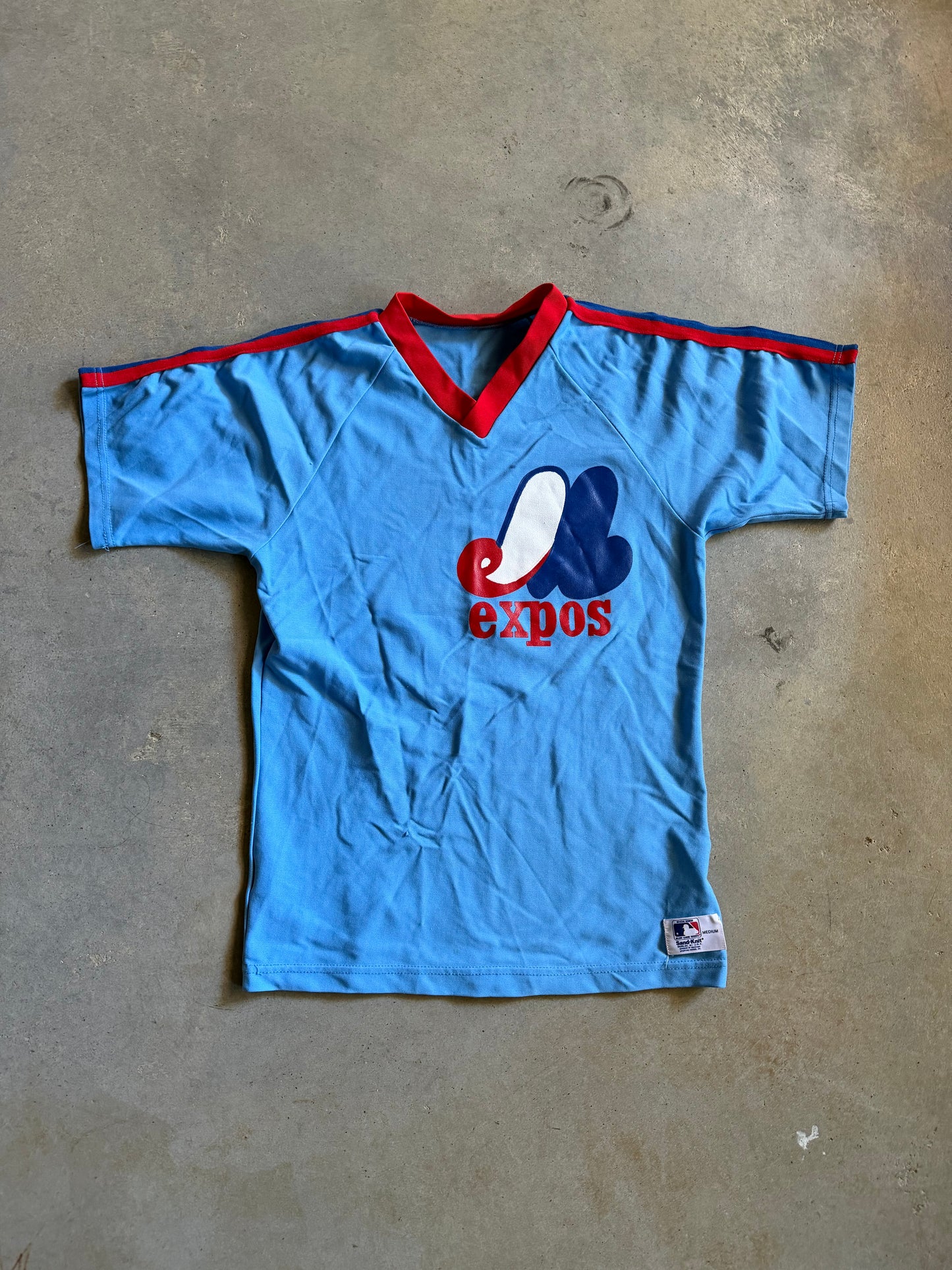 VTG Montreal Expos Sandknit Jersey Top Sz M