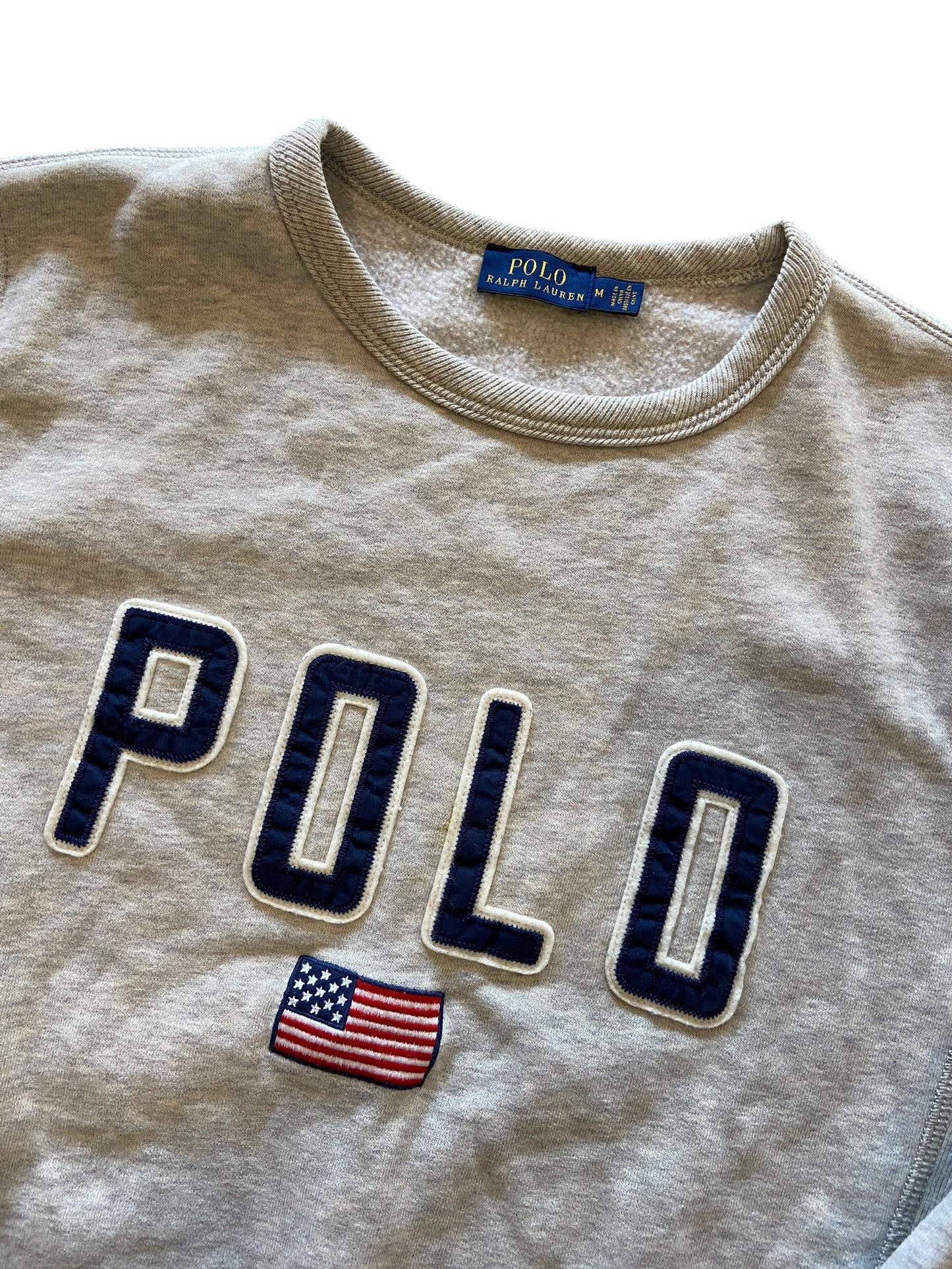 Wmns Polo Ralph Lauren Flag Sweatshirt Sz Med