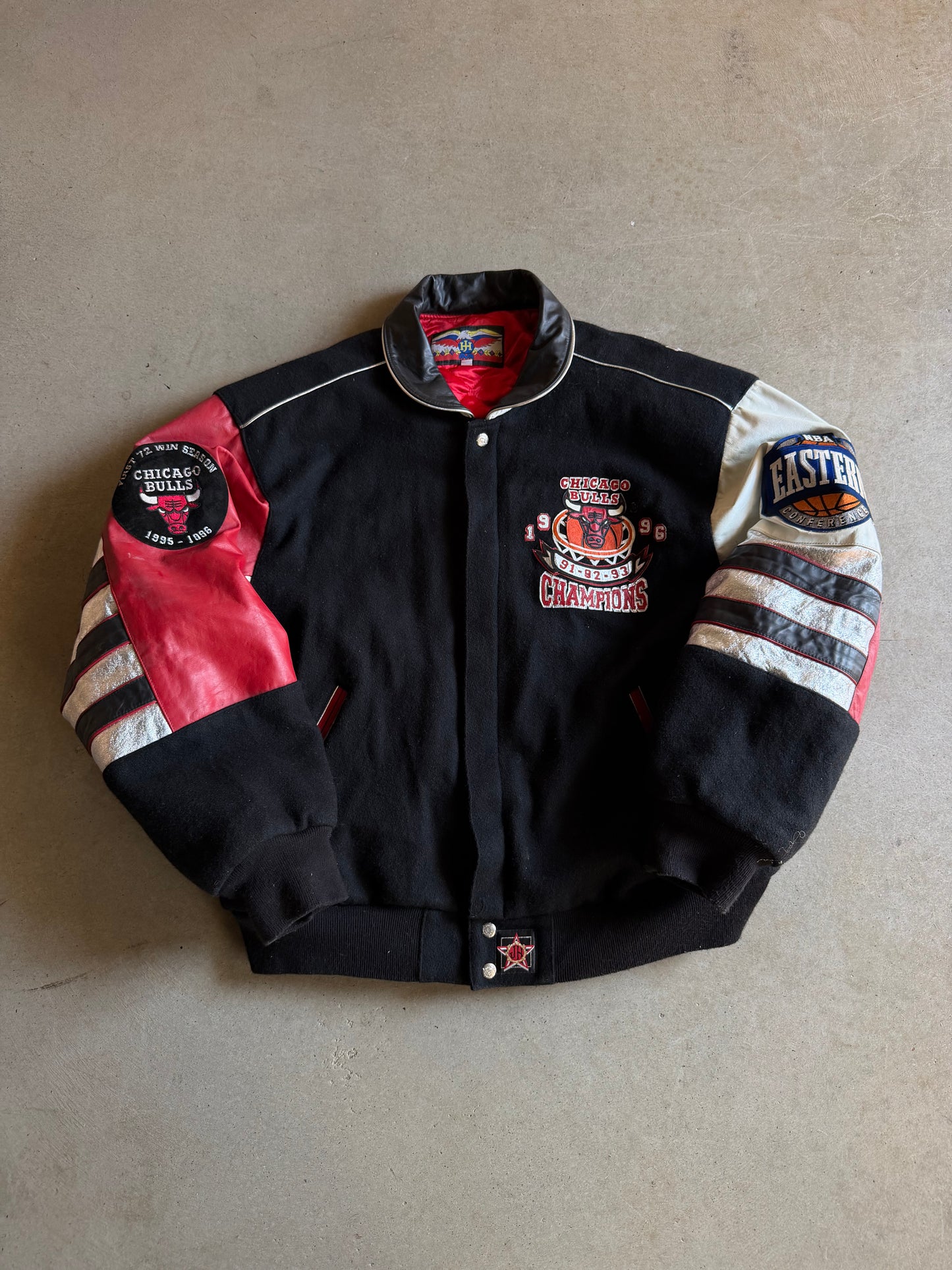 Jeff Hamilton Chicago Bulls 1996 NBA Champions 72-10 Jacket Sz 2XL