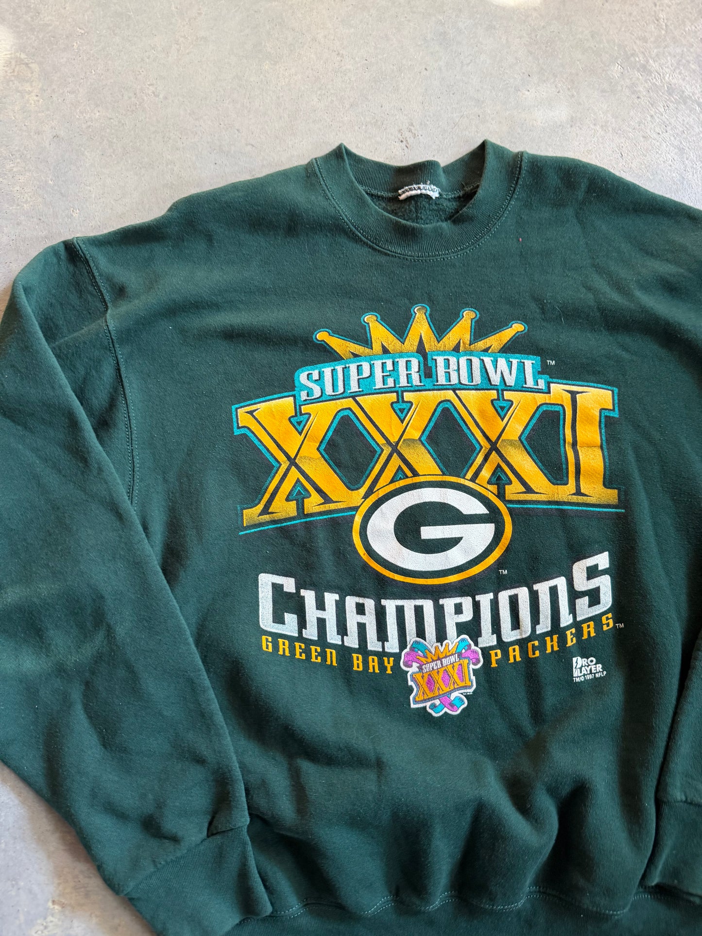 VTG Green Bay Packers Super Bowl 31 Champions Sweatshirt Sz XL