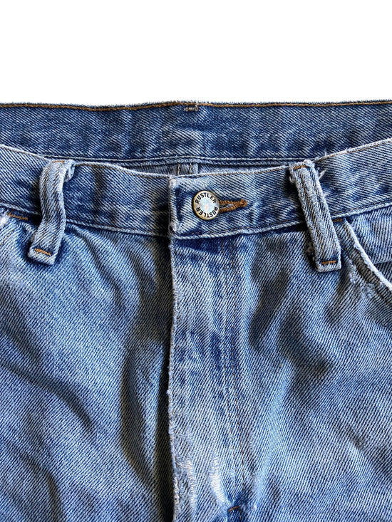 VTG Distressed Rustler Light Wash Jeans Sz 32x30