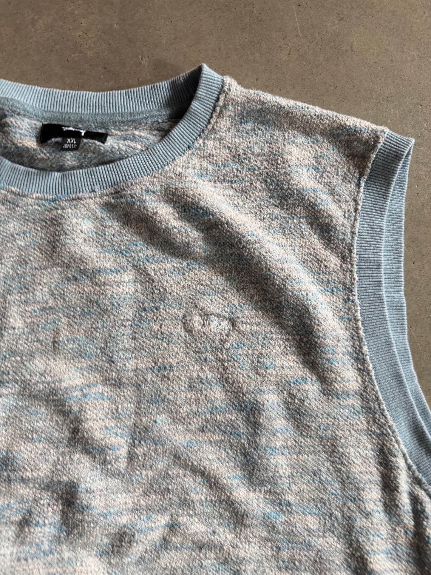 Stussy Light Blue Sweater Vest Sz 2XL