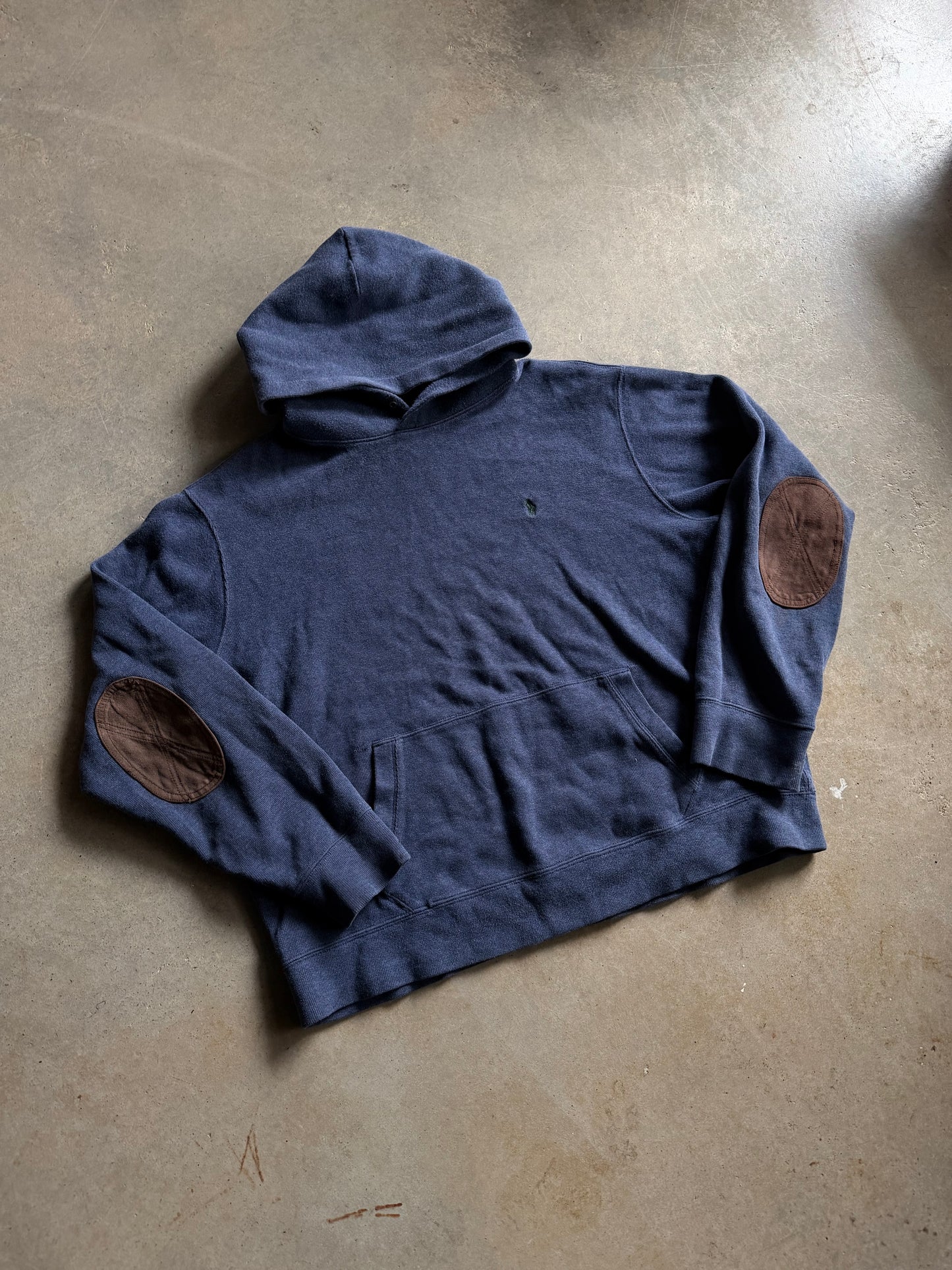 VTG Polo Ralph Lauren Blue Hoodie Sz 2XL