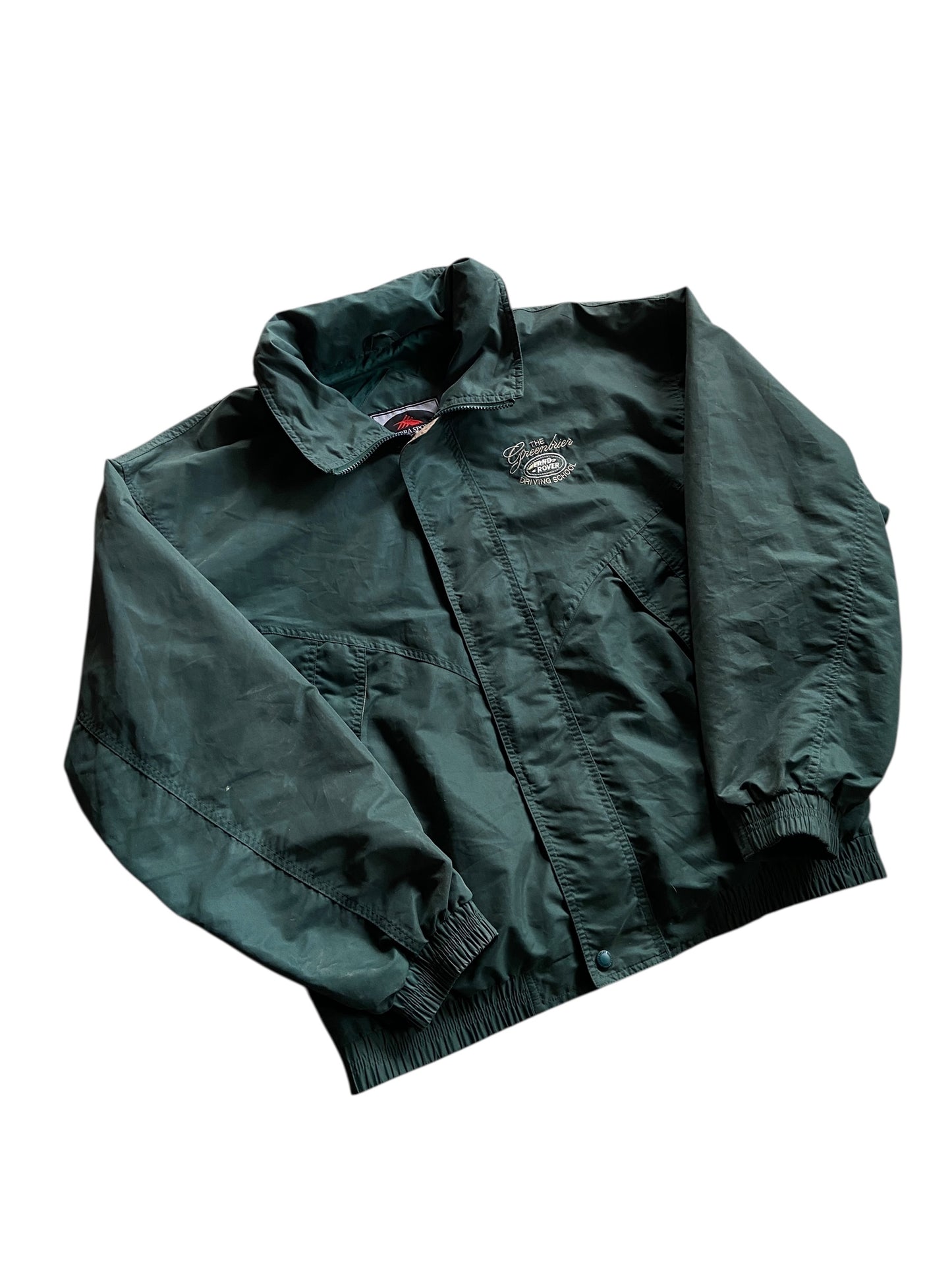 VTG Land Rover Driving School Green Harrington Jacket Sz L