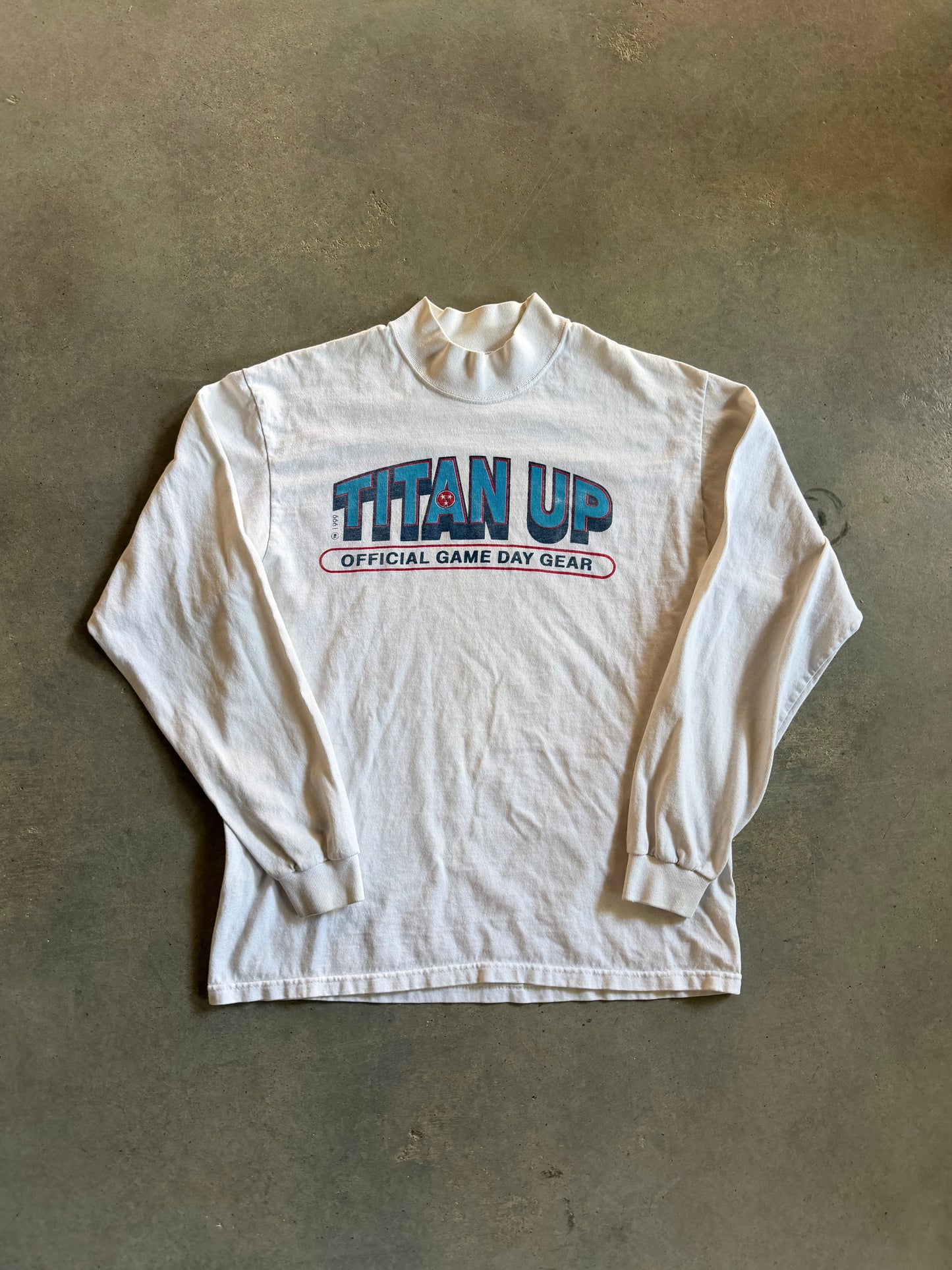 VTG Tennessee Titans Up Mock Up Ls Tee Sz M