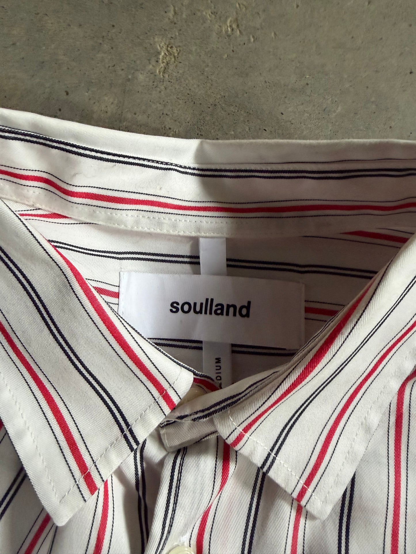 Soulland Stripe Button Up Shirt Sz M/L