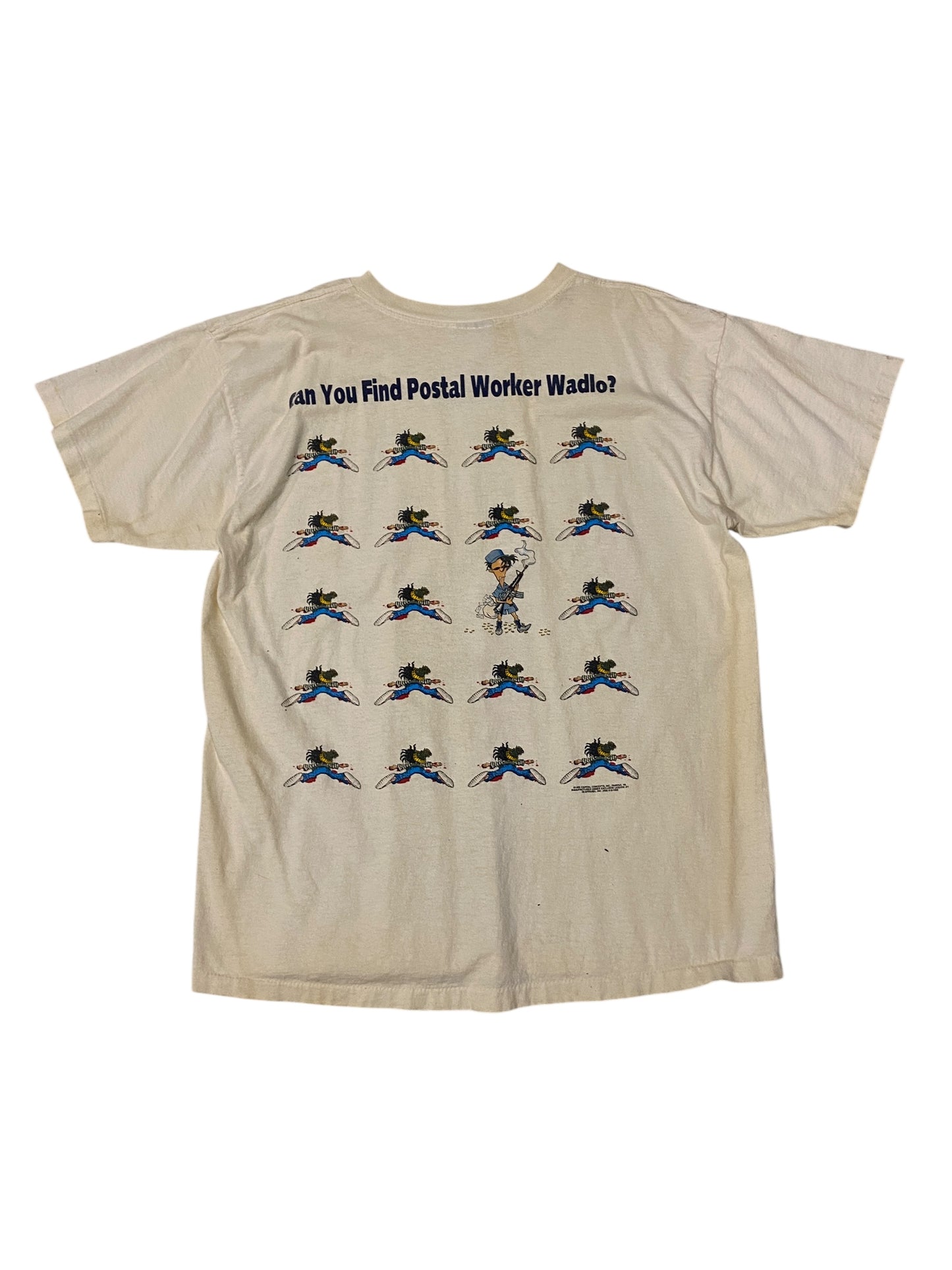 VTG Can You Find Postal Worker Wadlo? Tee Sz XL