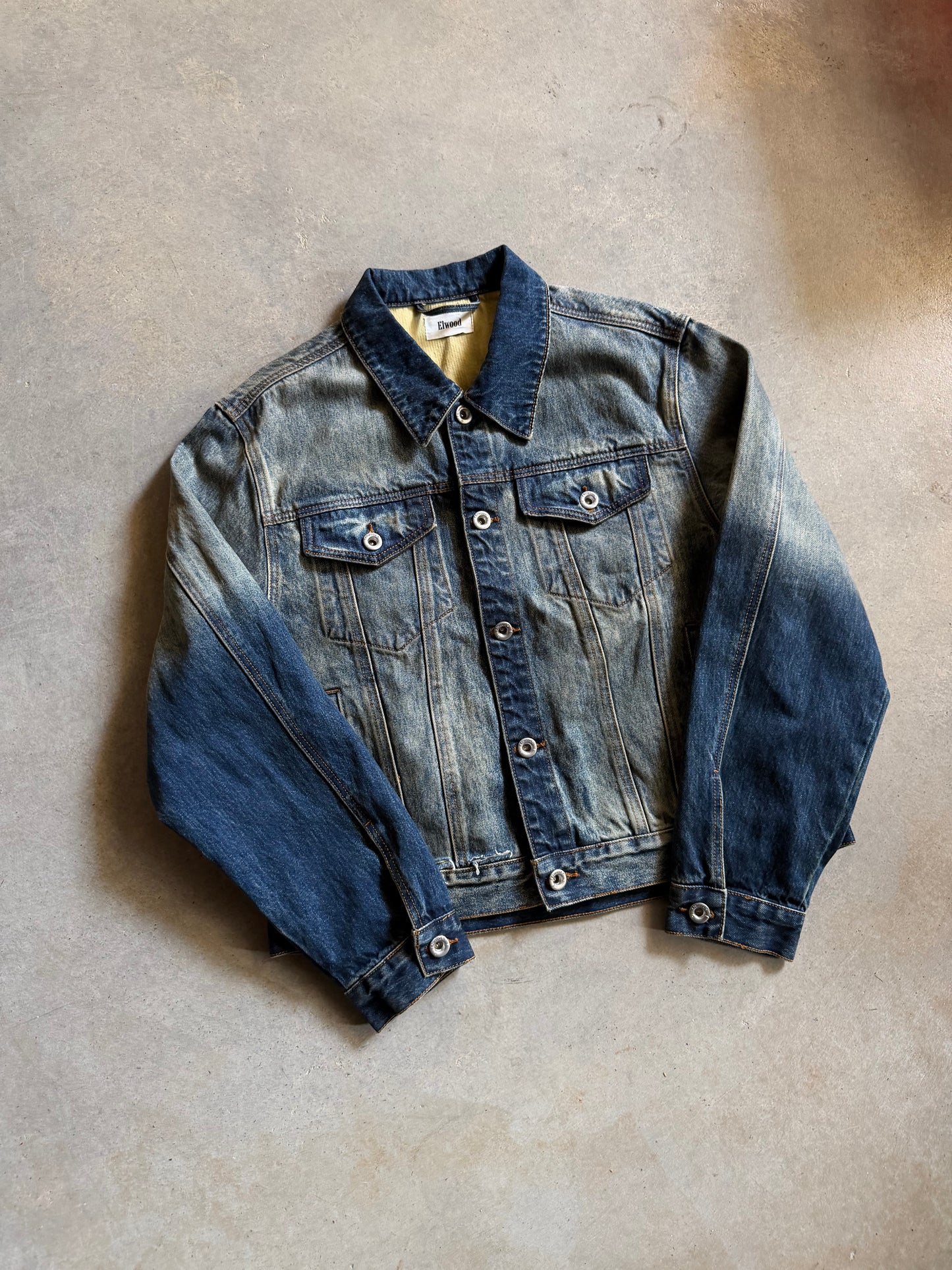 Elwood Faded Denim Jacket Sz M