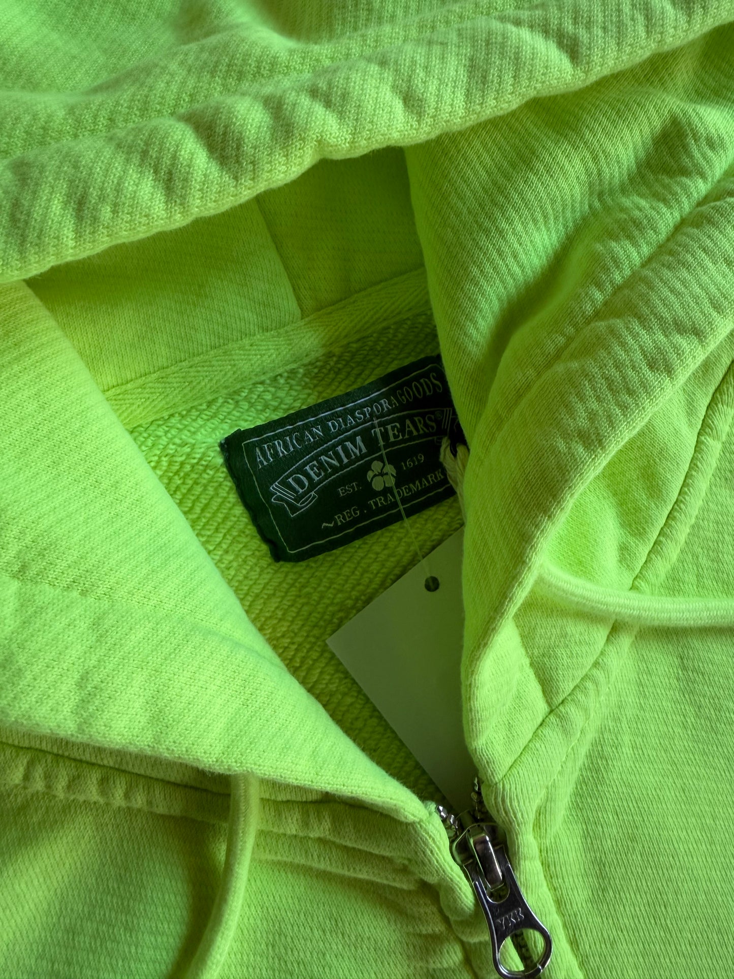 Denim Tears ADG Zip Hoodie Lime Green Sz L