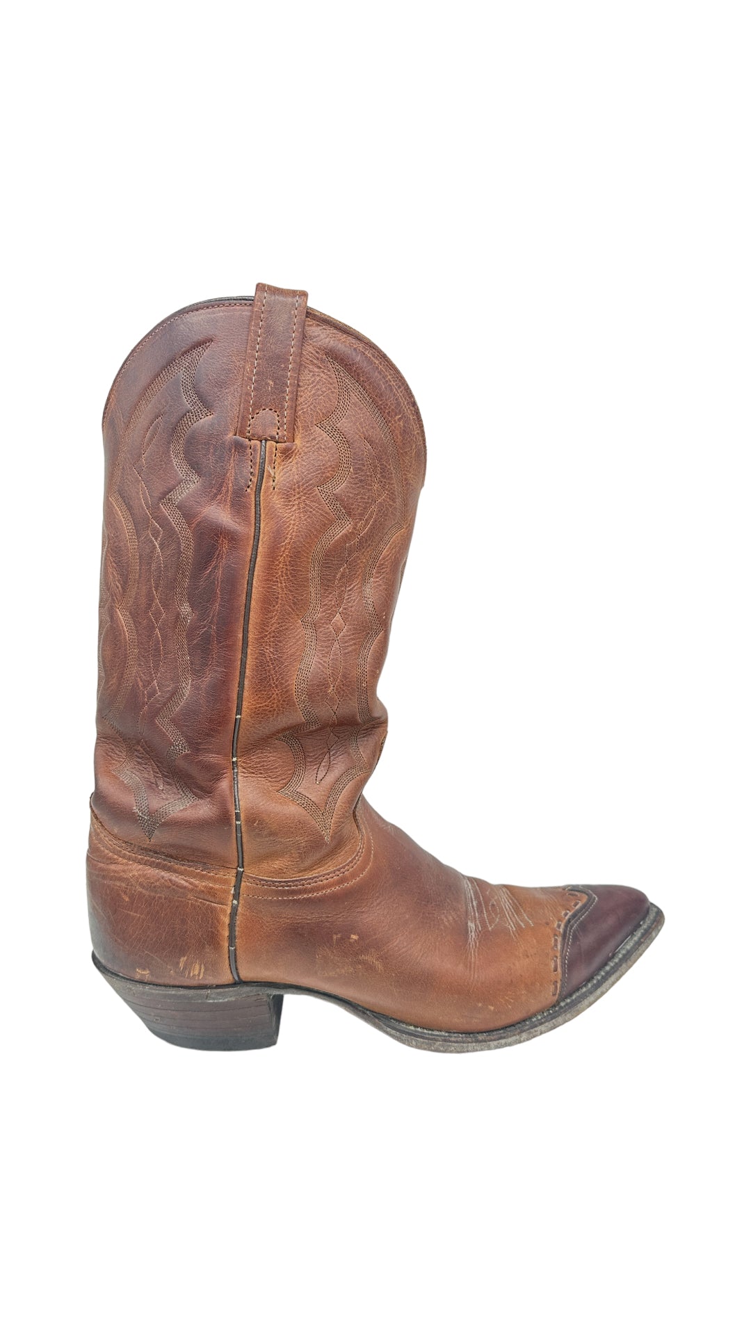 VTG J. Chisholm Brown Cowboy Boots Sz 11D