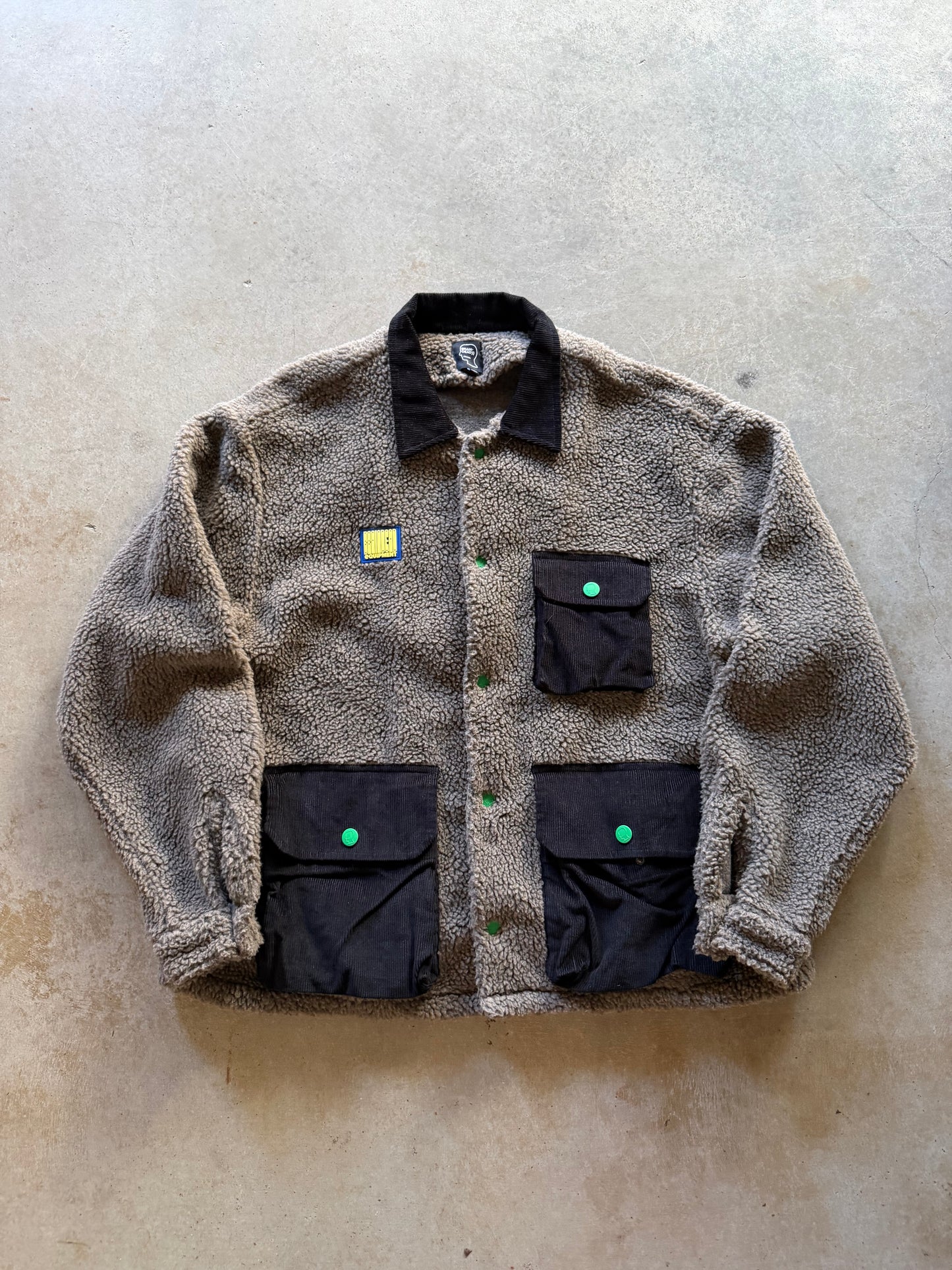 Brain Dead Dark Oatmeal Deep Pile Fleece Sz XL