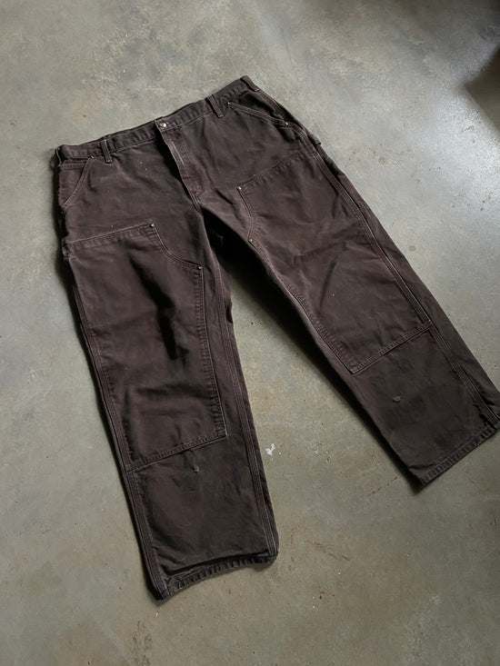 Distressed Carhartt Brown Double Knee Jeans Sz 42x30