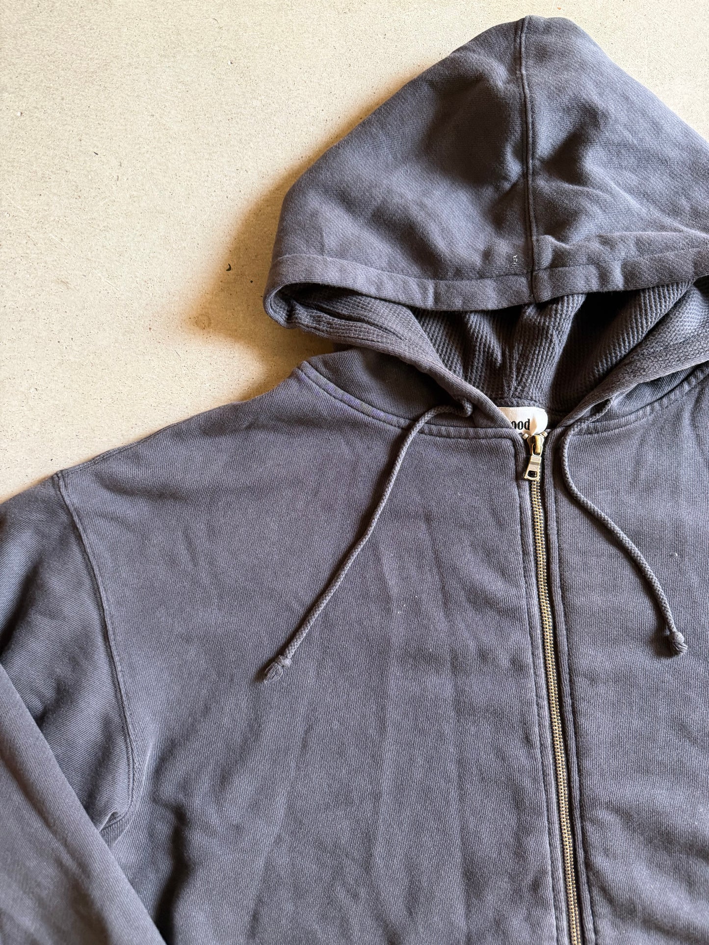 Elwood Faded Black Zip Up Hoodie Sz M/L