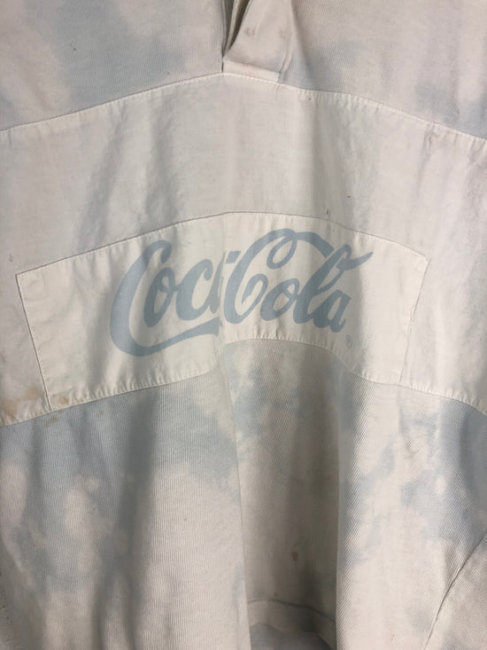 Load image into Gallery viewer, VTG Coca-Cola Logo Light Blue Wash Polo Sz S/M
