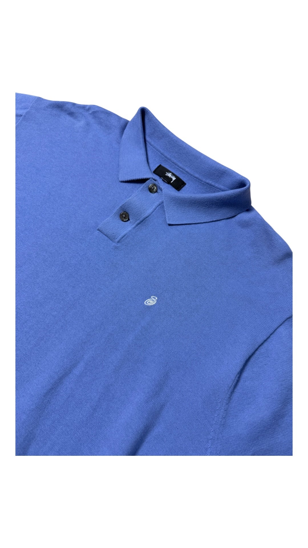 Stussy Light Blue Polo Shirt Sz L
