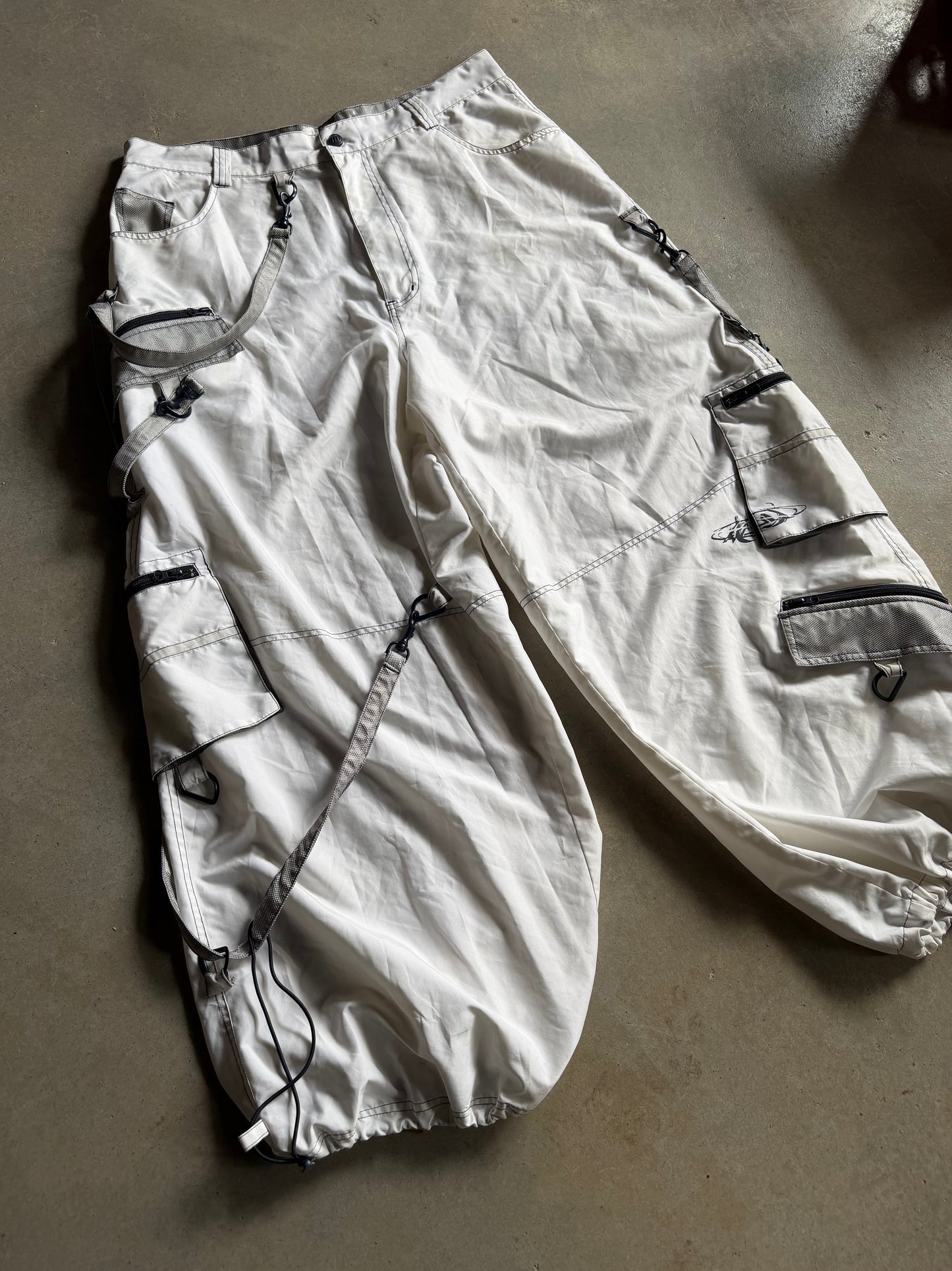 VTG Macgear White Reflective Rave Pants Sz 38x32