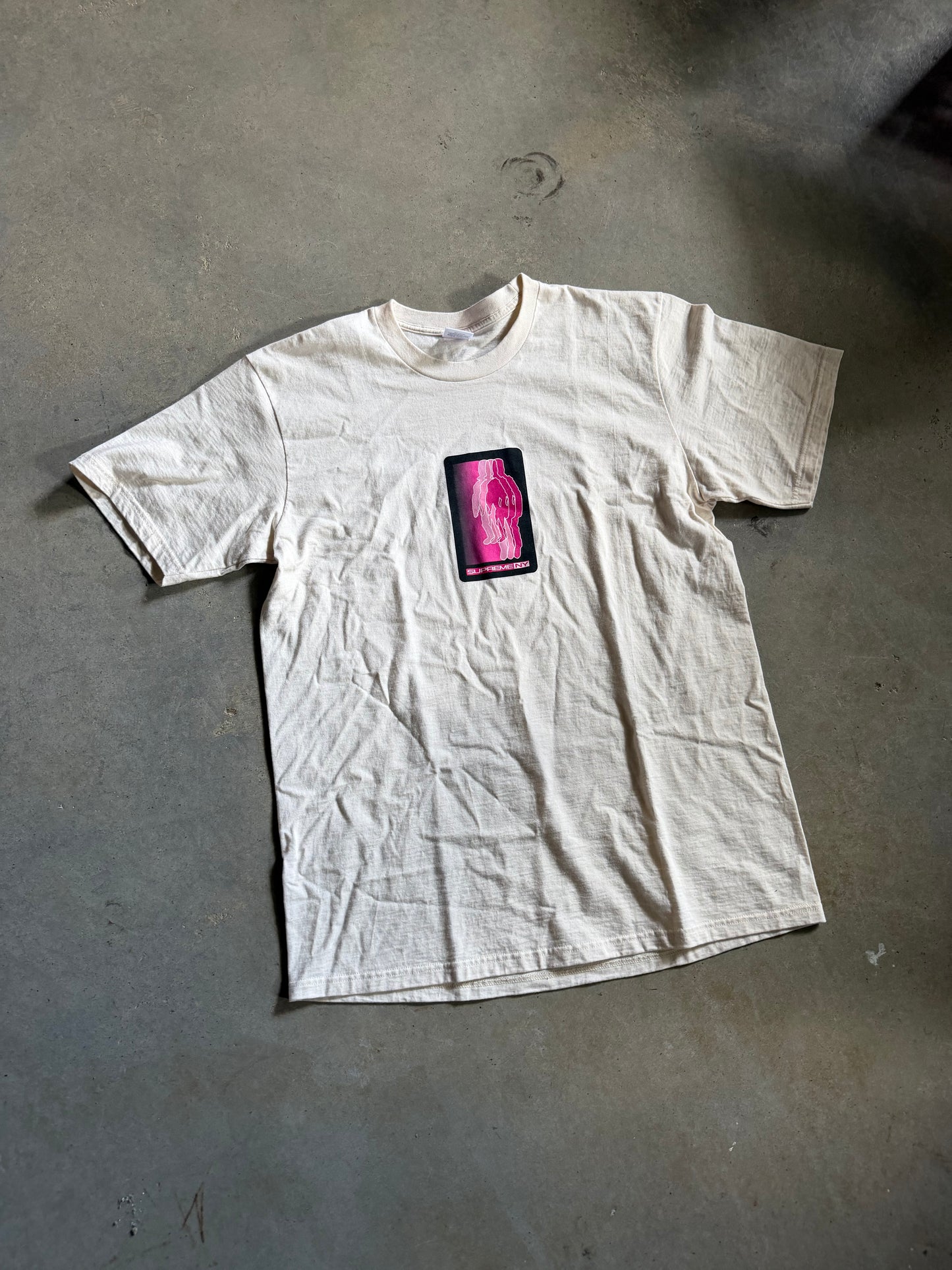 Supreme NY Blur Cream Tee Sz L