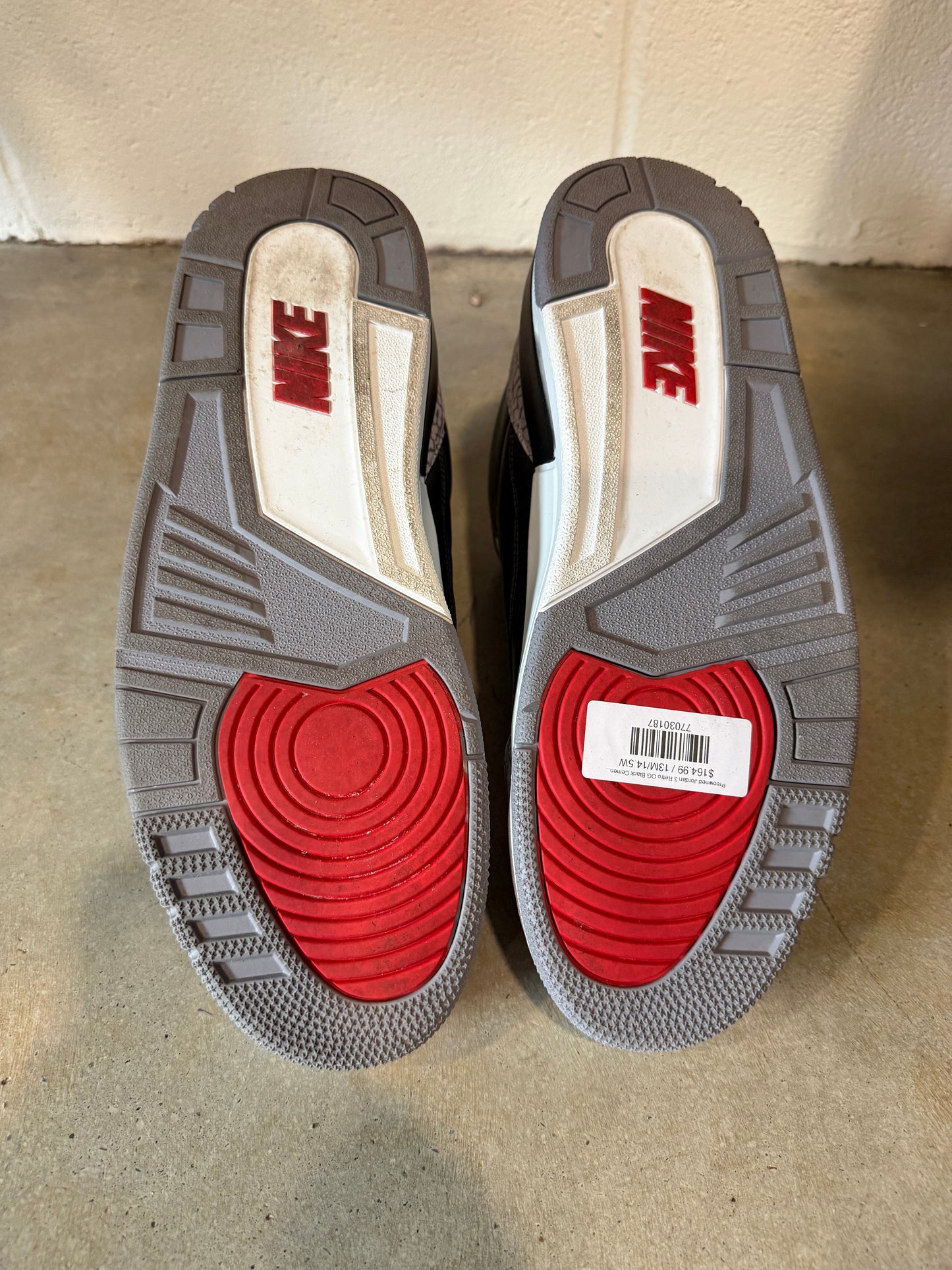 Preowned Jordan 3 Retro OG Black Cement (2024) Sz 13M/14.5W