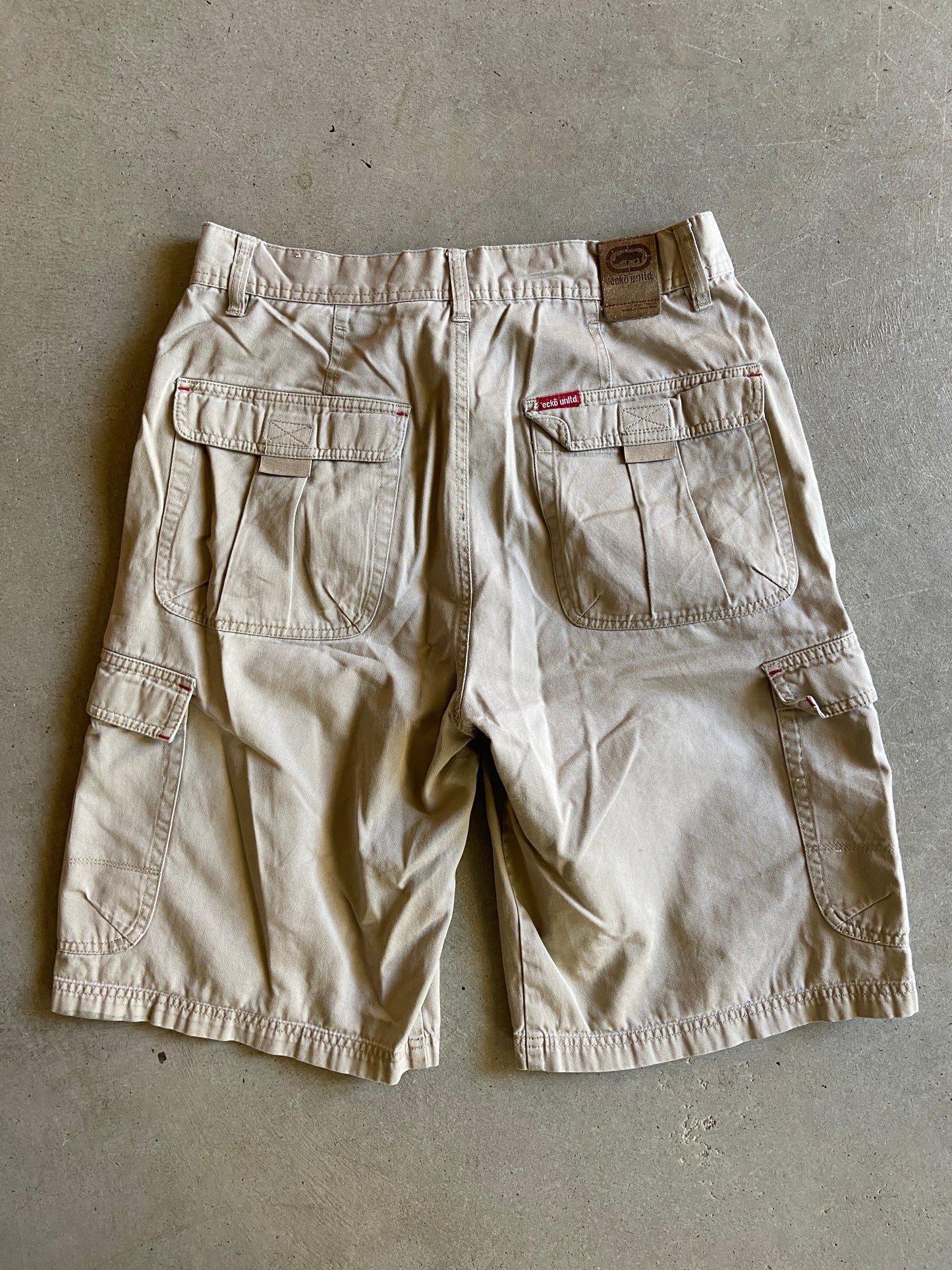 Y2K Ecko Unltd Khaki Cargo Shorts Sz 32"