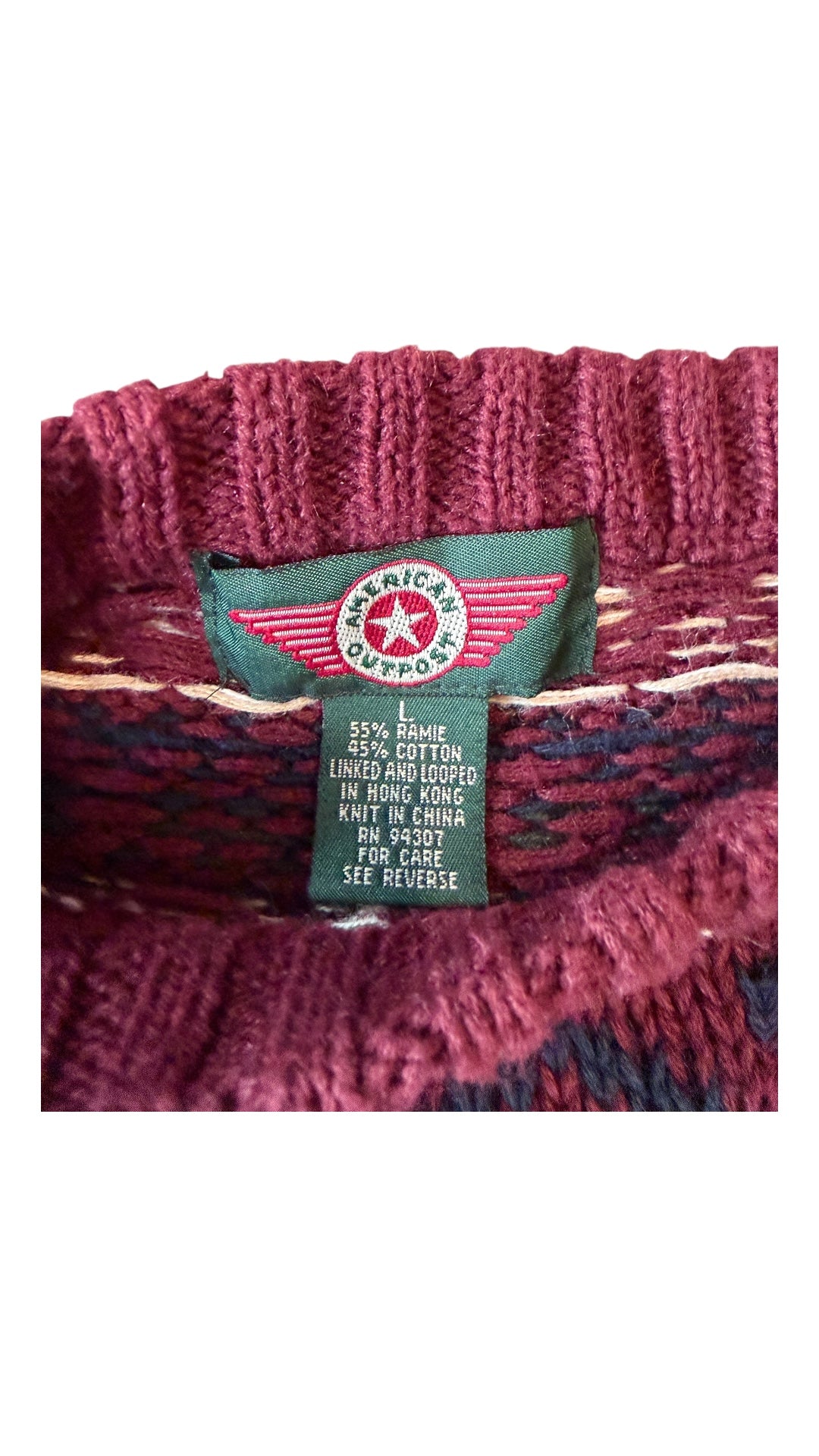 VTG American Outpost Knit Sweater Sz L