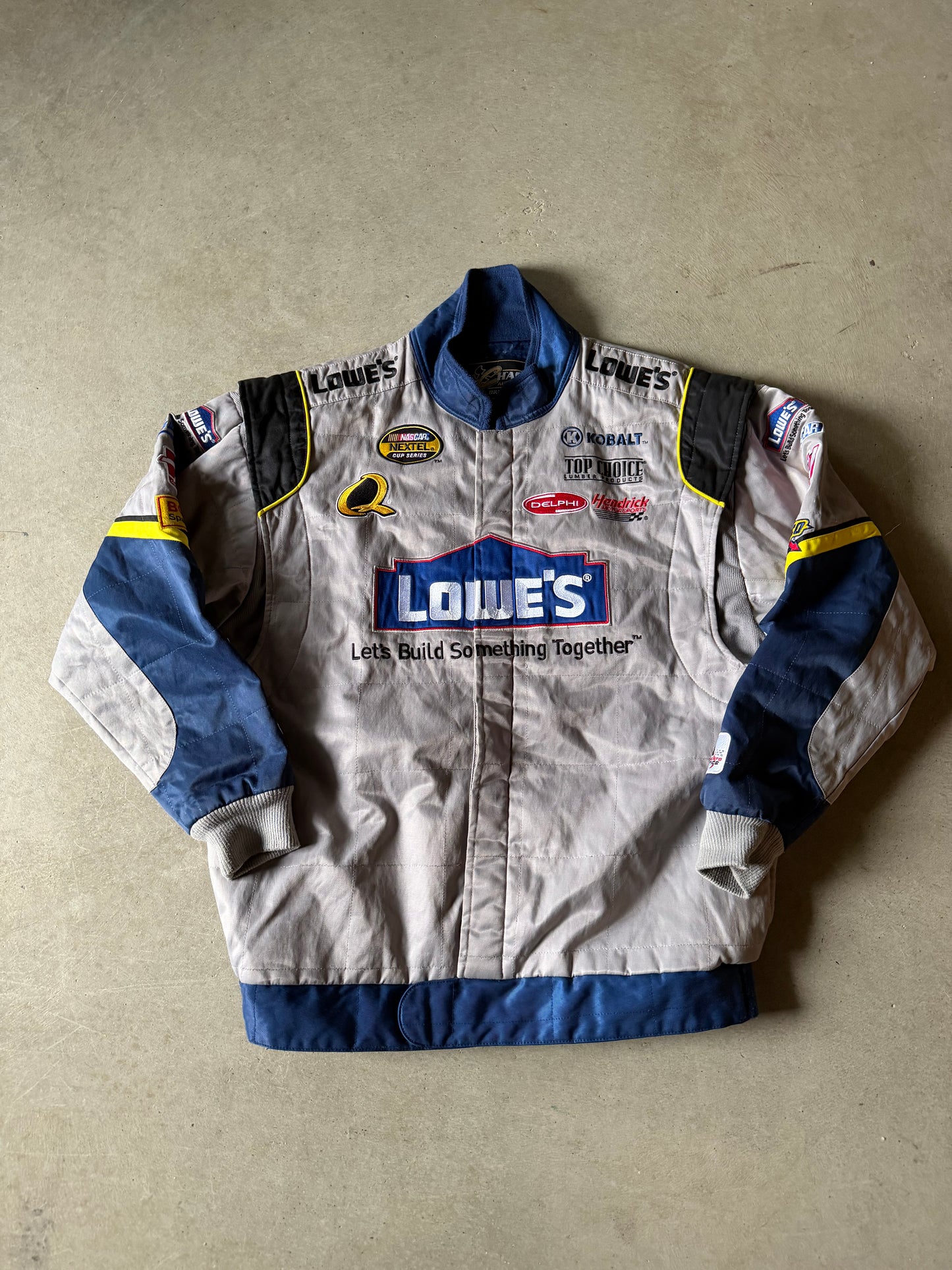 VTG Lowe's Blue/Gray Nascar Jacket Sz XL