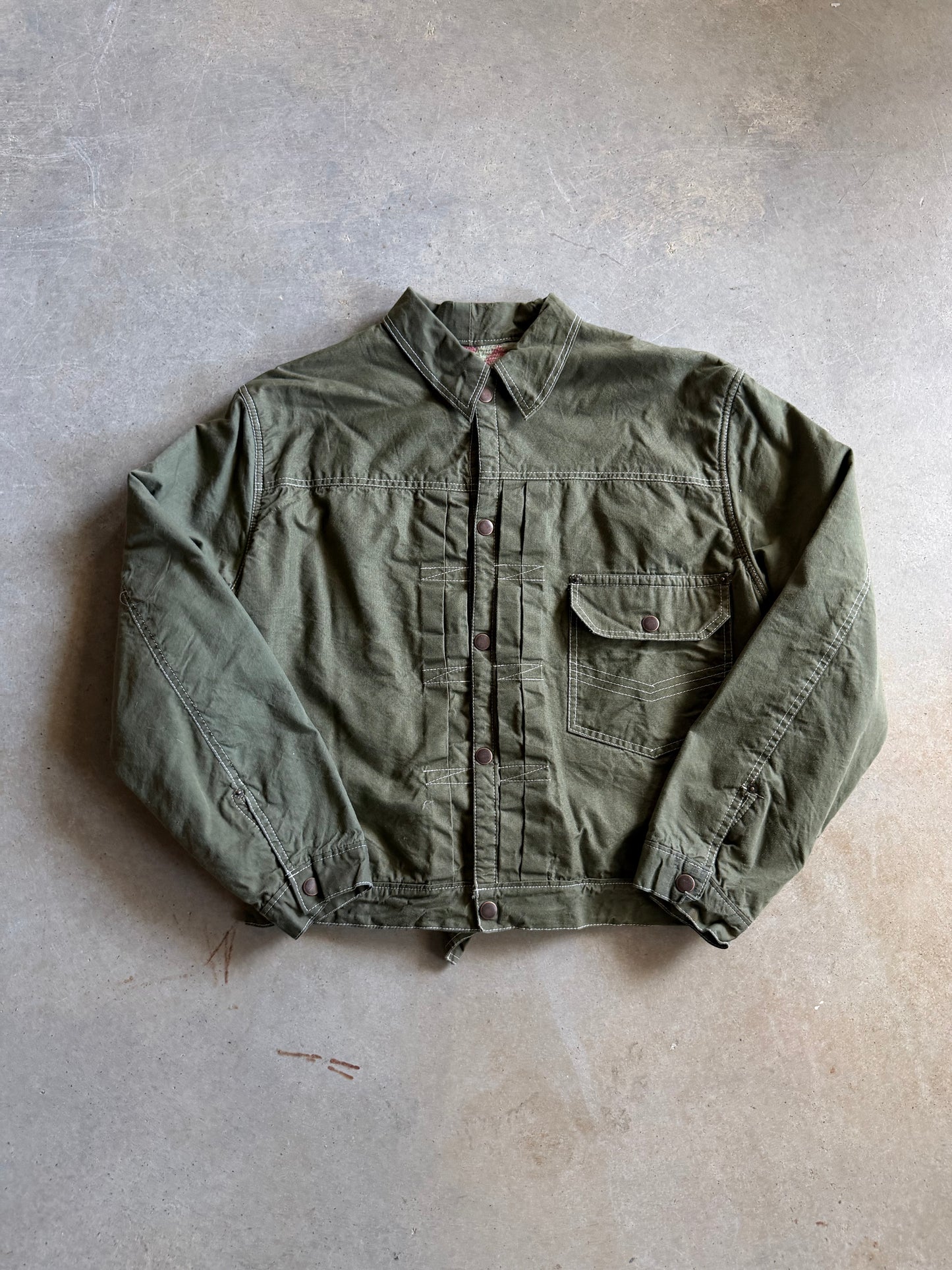 Reworked david turner Olive Type 2 Jacket Sz M/L