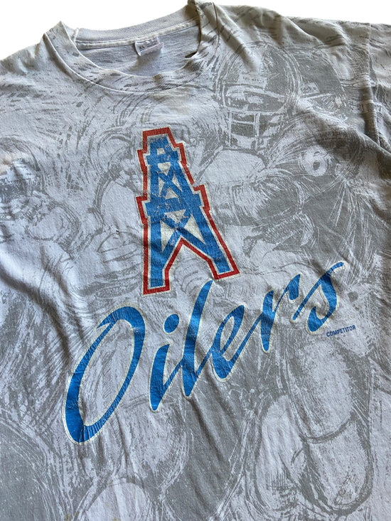 VTG Tennessee Oilers All Over Print Tee Sz XL