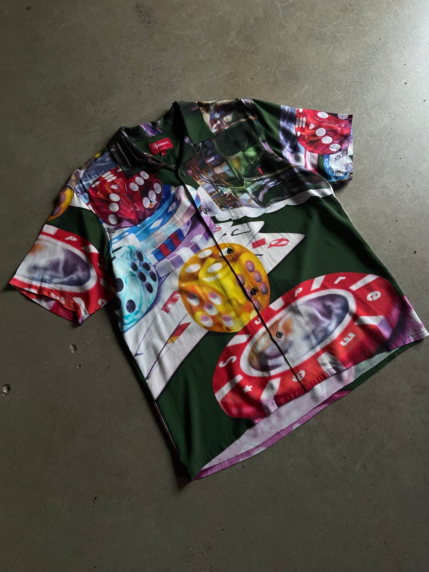 Supreme FW18 Casino Rayon Shirt Sz L