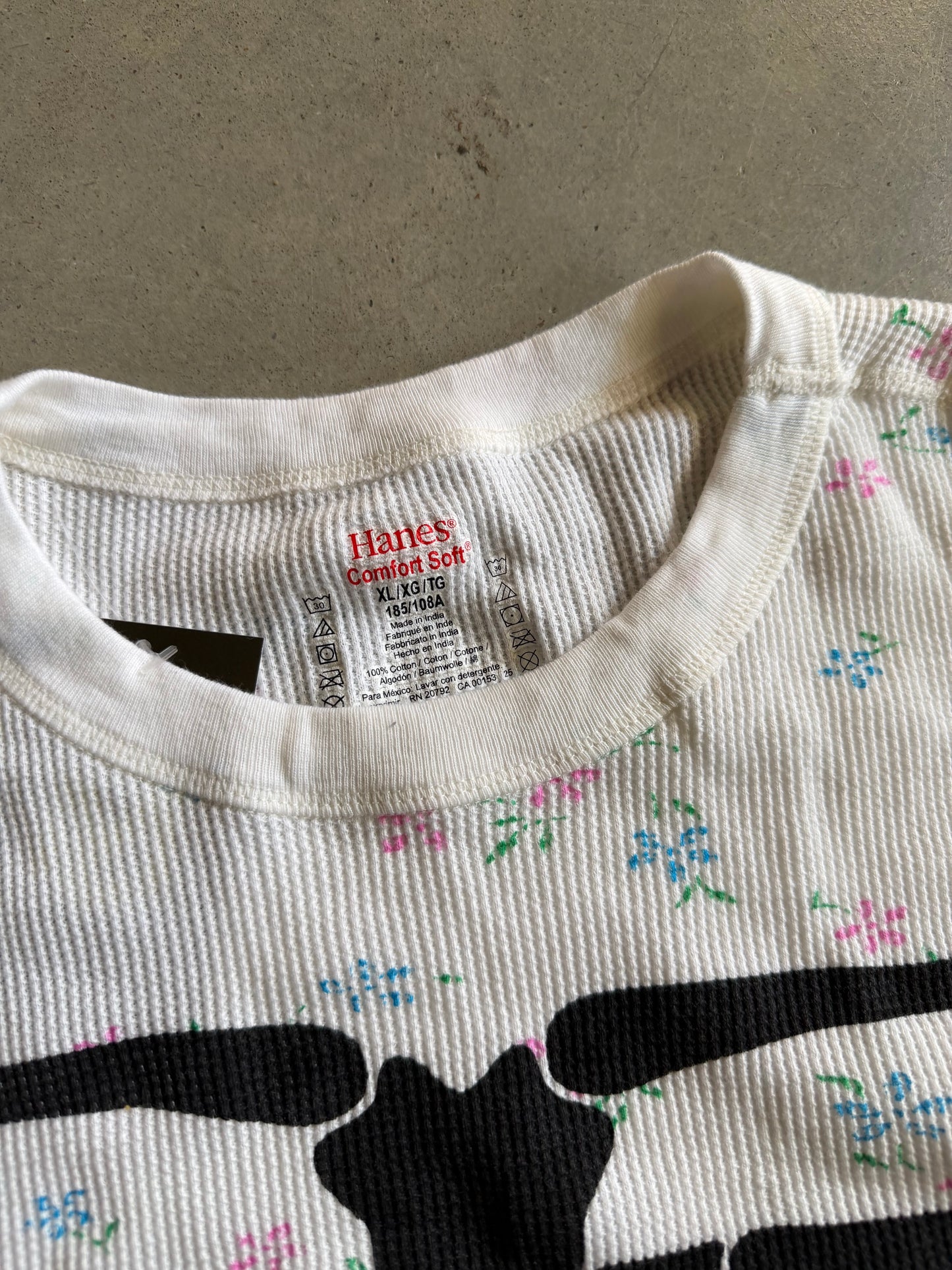 Supreme Hanes Bones Thermal Crew FW25 Floral Sz XL