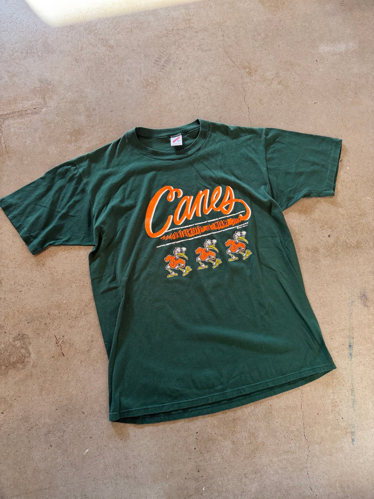 VTG Miami Hurricanes Canes Jerzees Tee Sz XL