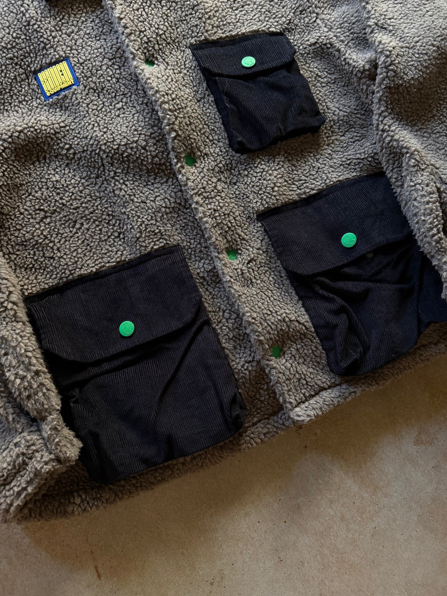 Brain Dead Dark Oatmeal Deep Pile Fleece Sz XL