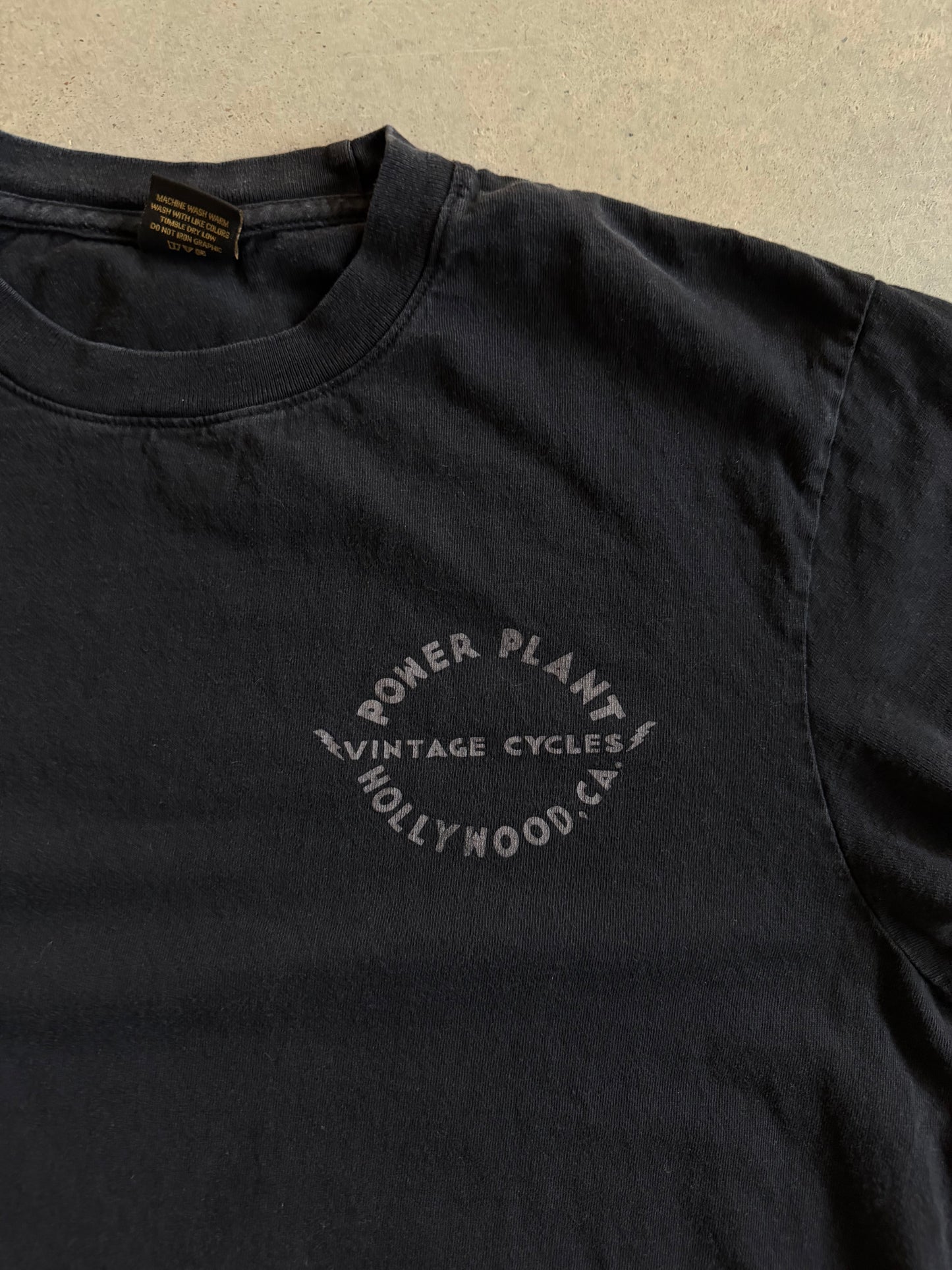 Power Plant Vintage Cycles Hollywood CA Tee Sz M